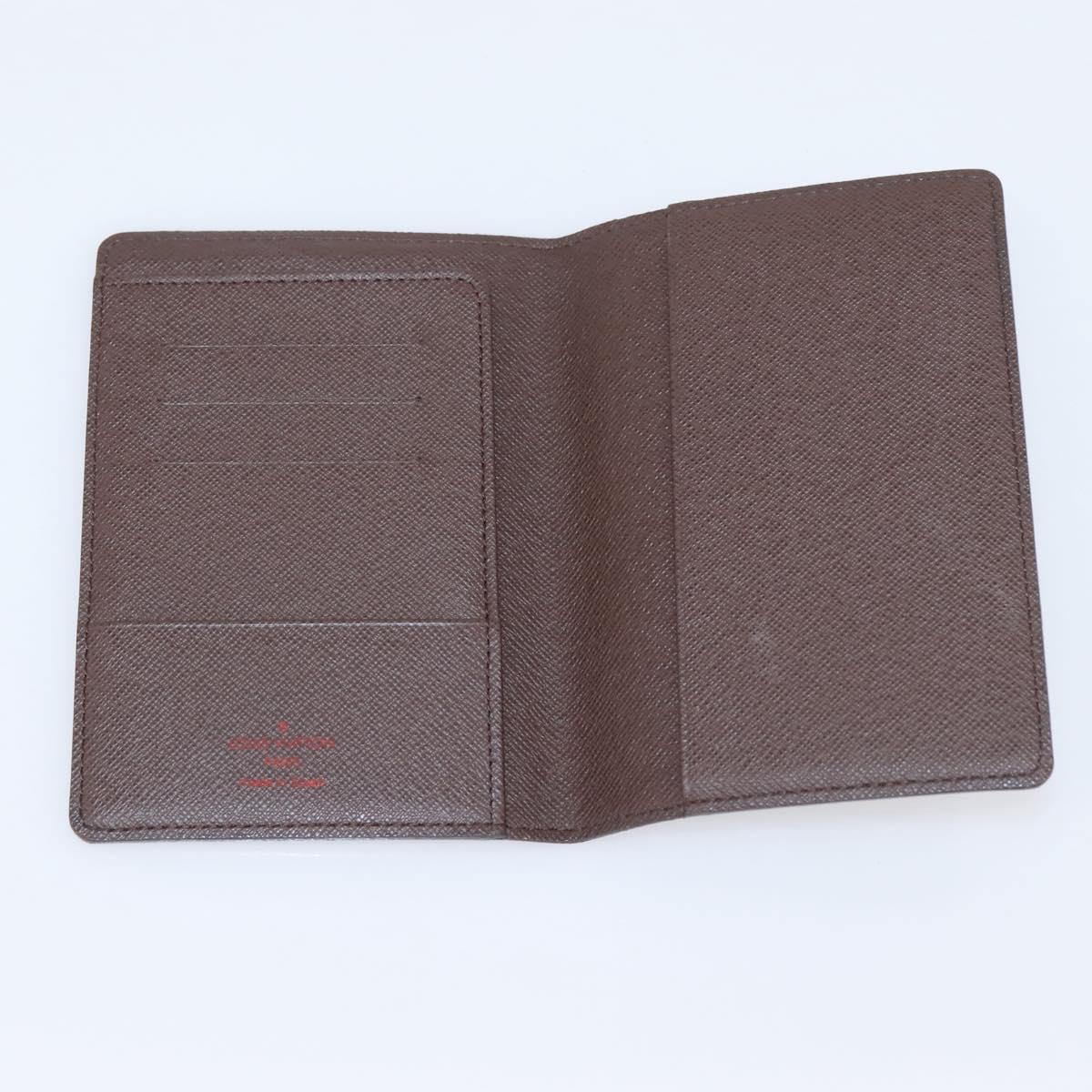 LOUIS VUITTON Damier Ebene Couverture Passport Case N60189 LV Auth 207652V