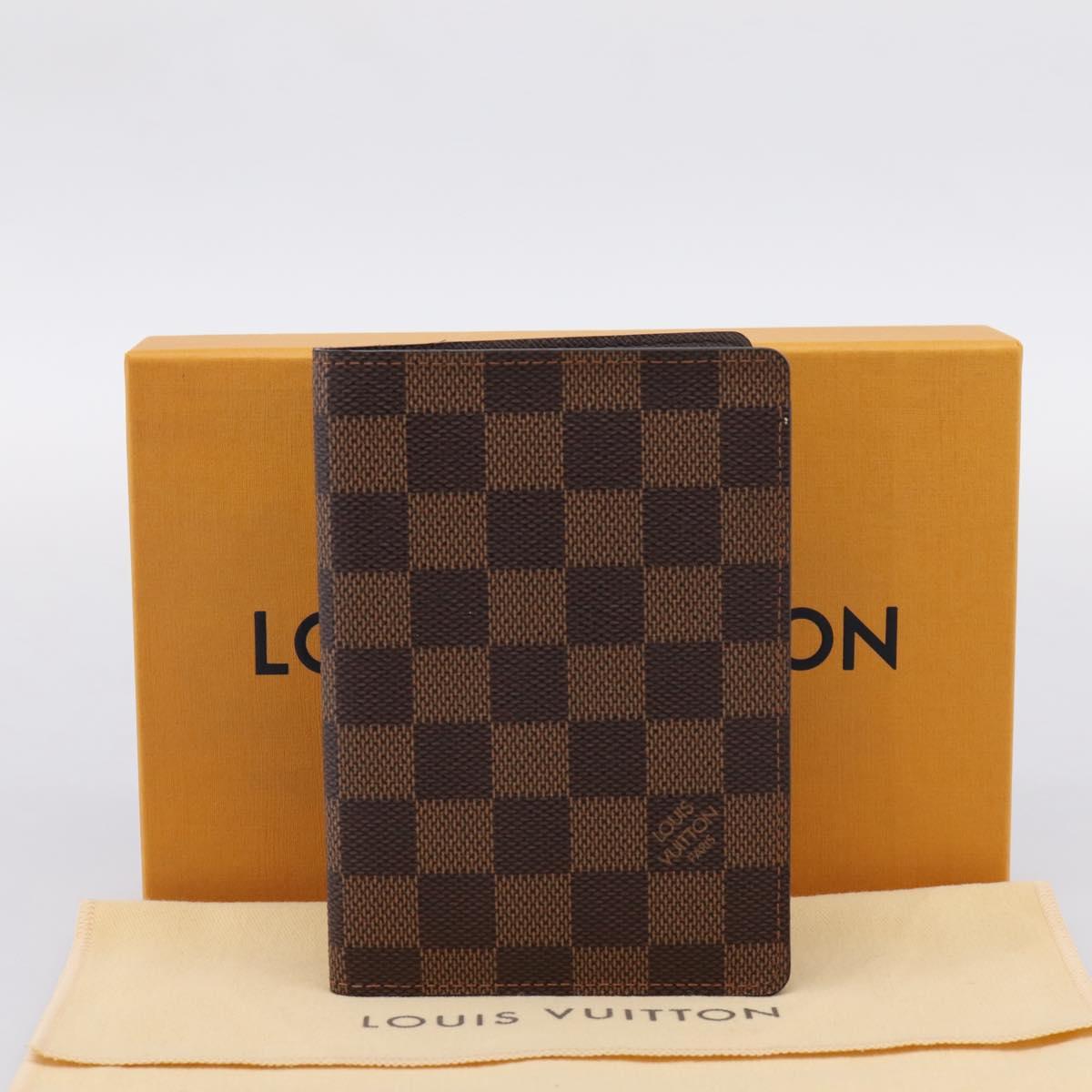 LOUIS VUITTON Damier Ebene Couverture Passport Case N60189 LV Auth 207652V