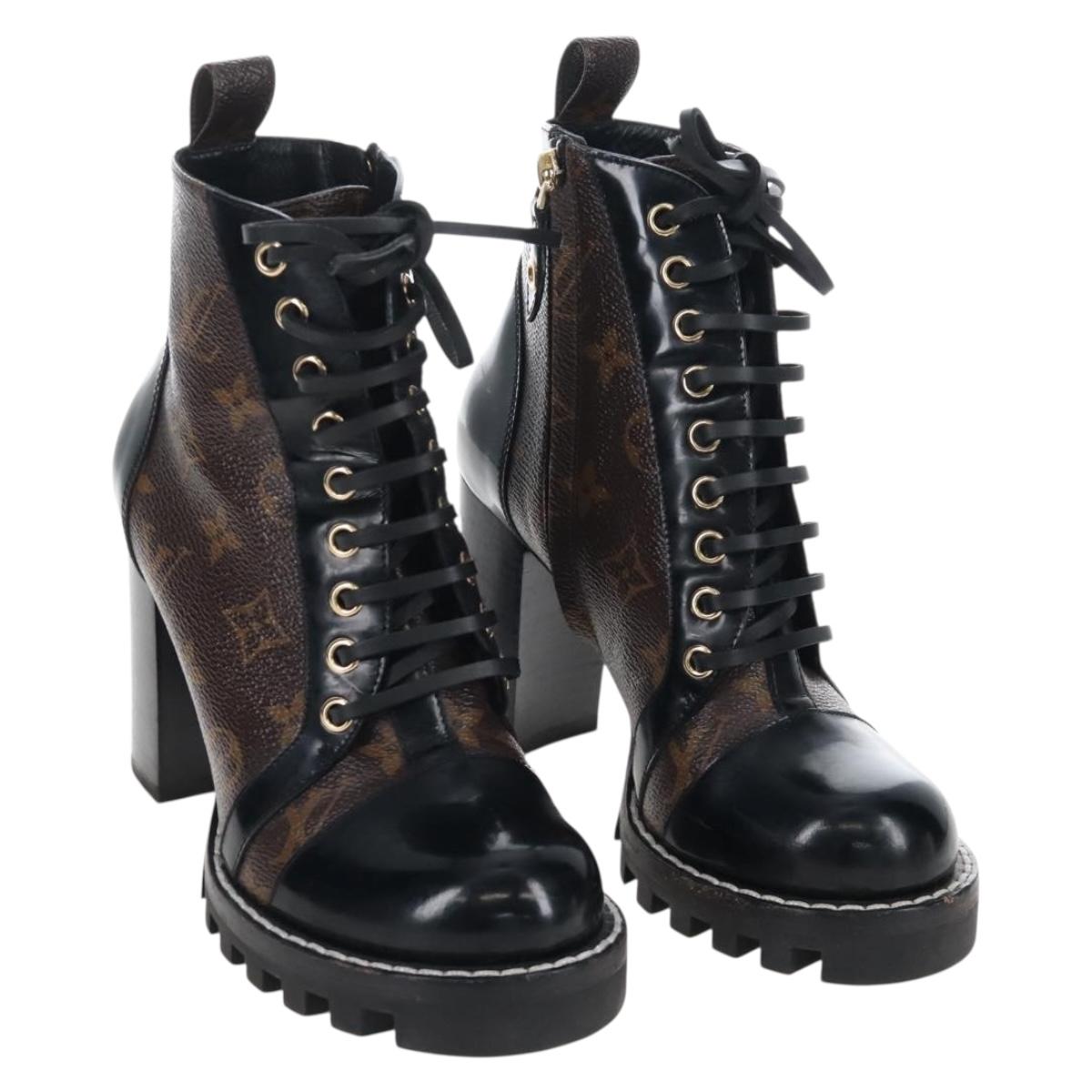 LOUIS VUITTON Monogram Star Trail Ankle Boots 36 LV Auth 207654M