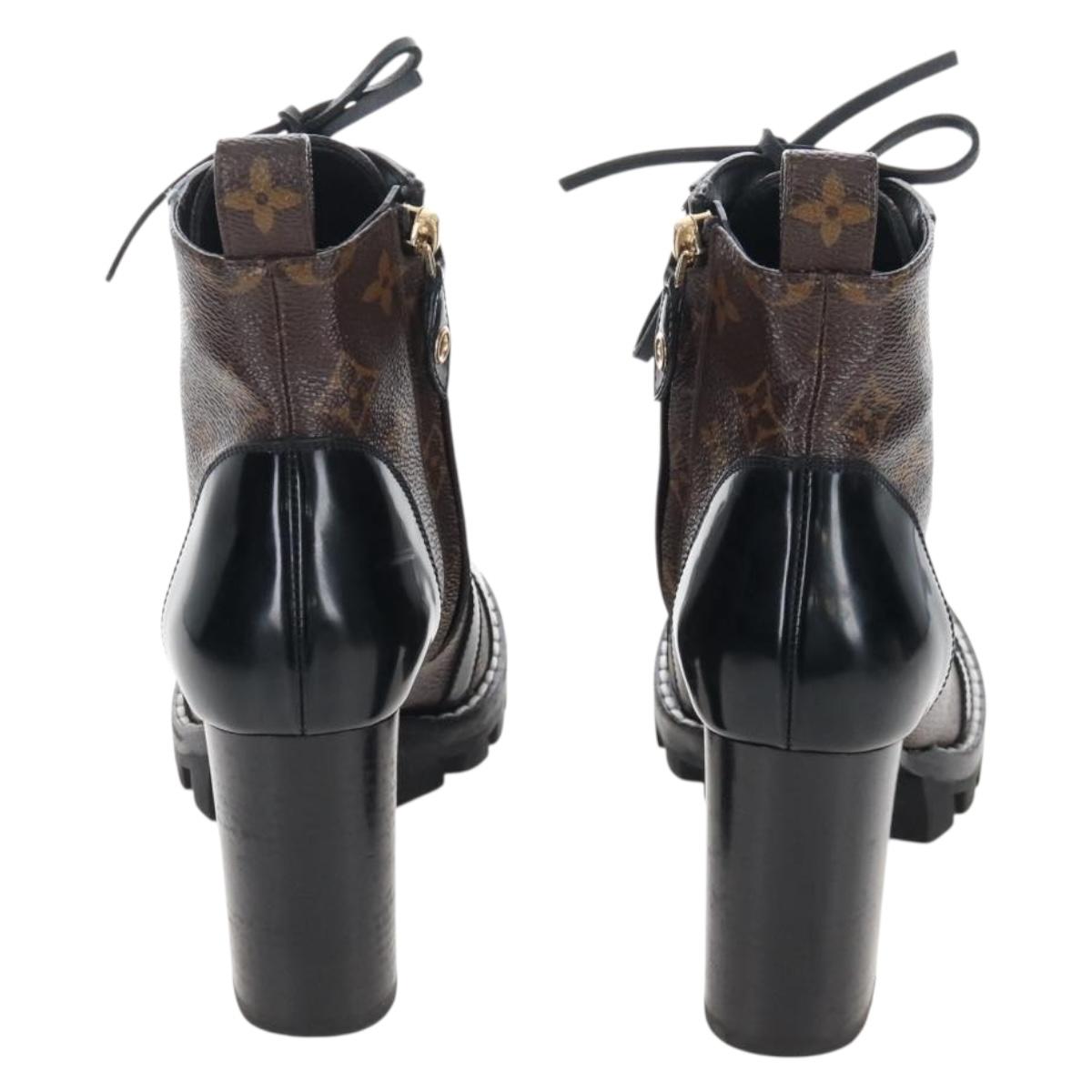 LOUIS VUITTON Monogram Star Trail Ankle Boots 36 LV Auth 207654M