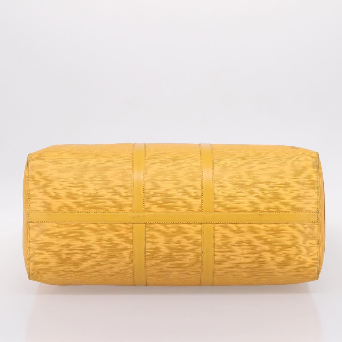 LOUIS VUITTON Epi Keepall 55 Boston Bag Yellow LV Auth 207657A