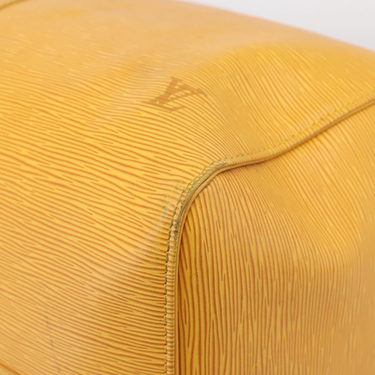 LOUIS VUITTON Epi Keepall 55 Boston Bag Yellow LV Auth 207657A