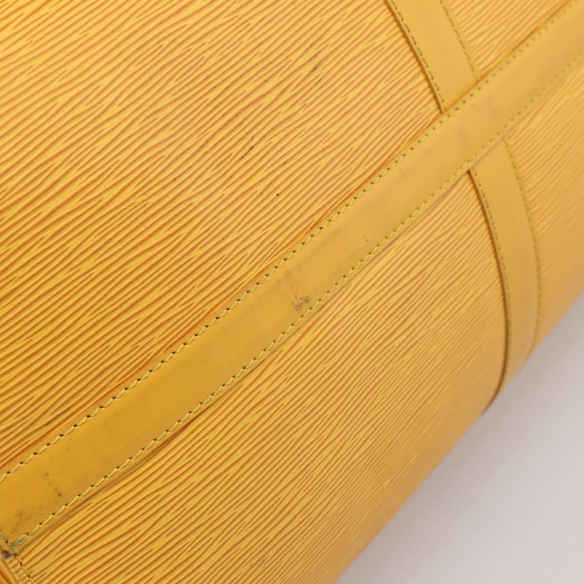 LOUIS VUITTON Epi Keepall 55 Boston Bag Yellow LV Auth 207657A