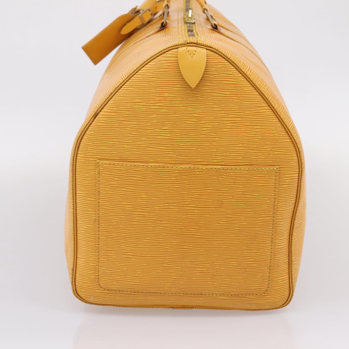 LOUIS VUITTON Epi Keepall 55 Boston Bag Yellow LV Auth 207657A