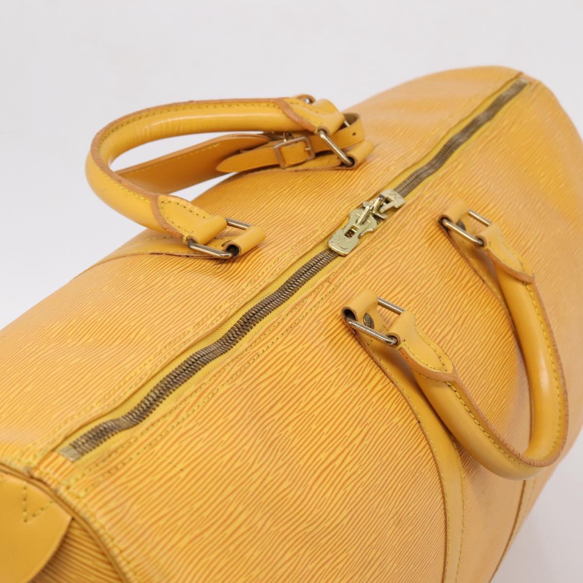 LOUIS VUITTON Epi Keepall 55 Boston Bag Yellow LV Auth 207657A