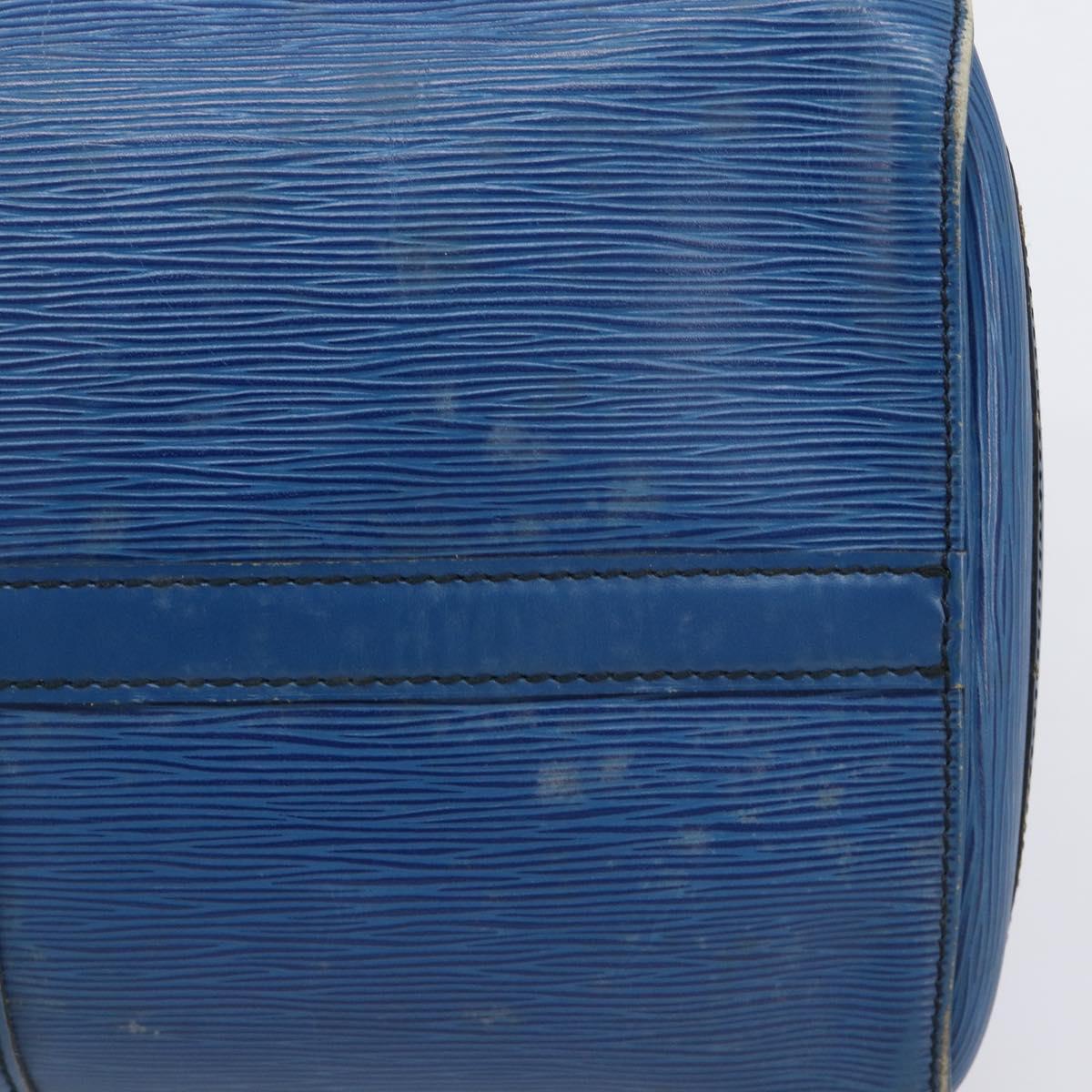 LOUIS VUITTON Epi Keepall 45 Boston Bag Blue M42975 LV Auth 207658
