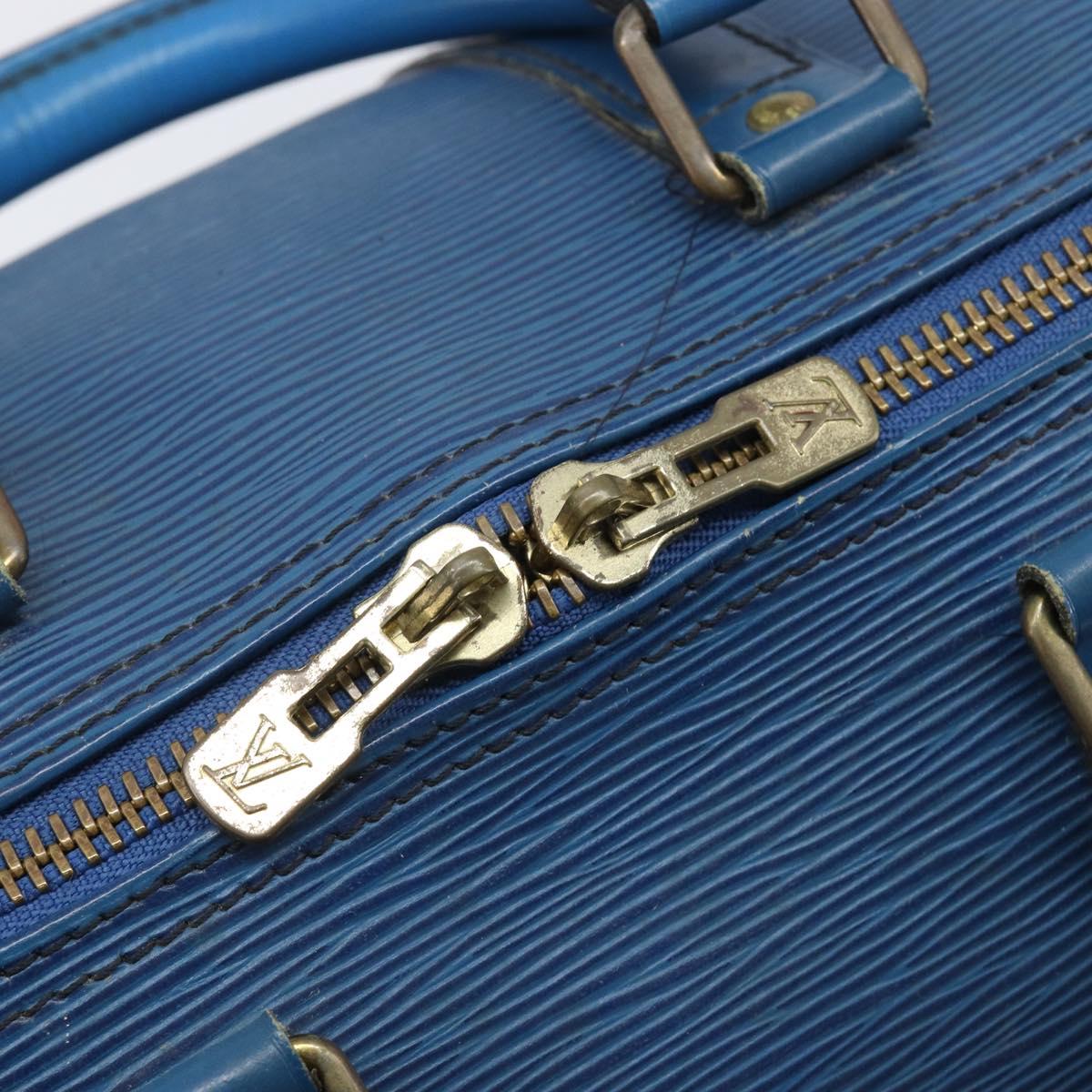 LOUIS VUITTON Epi Keepall 45 Boston Bag Blue M42975 LV Auth 207658