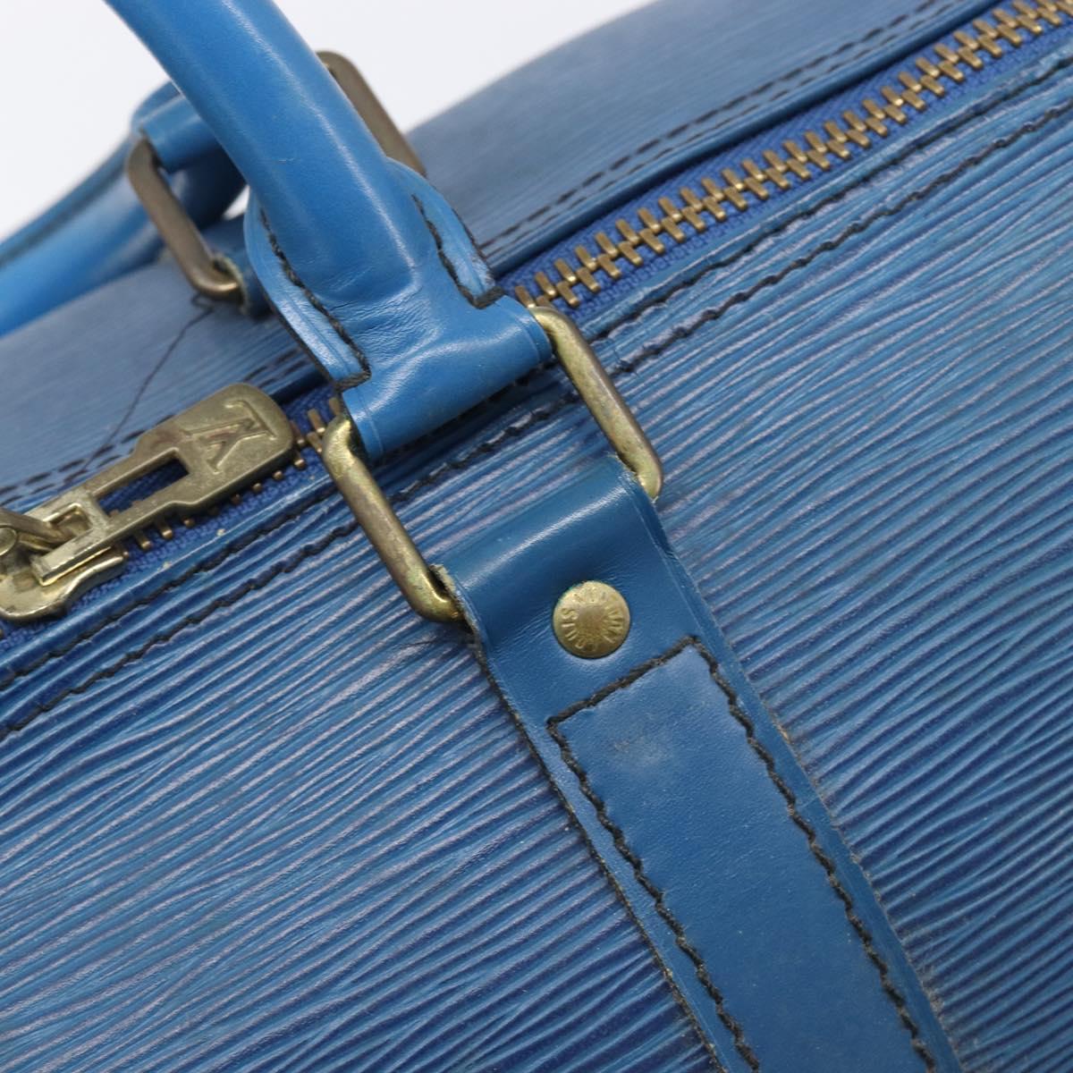 LOUIS VUITTON Epi Keepall 45 Boston Bag Blue M42975 LV Auth 207658