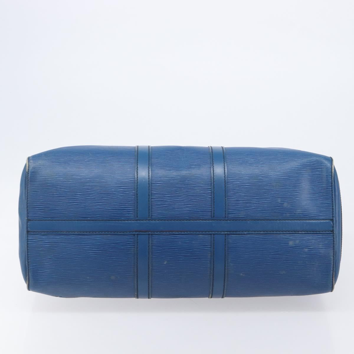 LOUIS VUITTON Epi Keepall 45 Boston Bag Blue M42975 LV Auth 207658