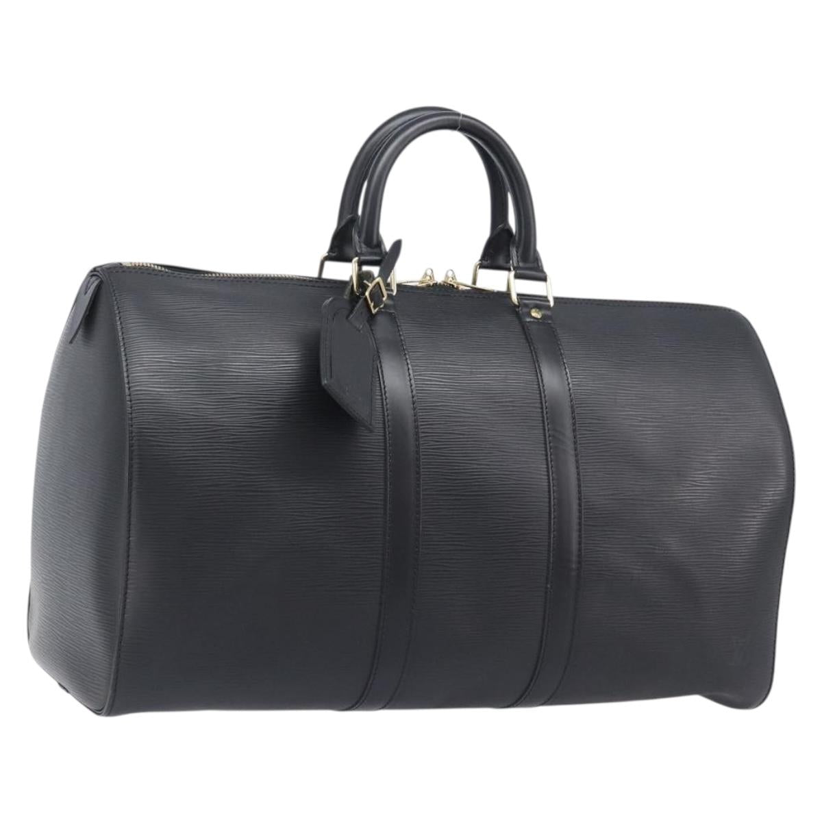 LOUIS VUITTON Epi Keepall 45 Boston Bag Black M42972 LV Auth 207659A