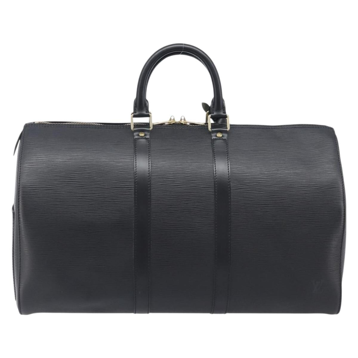 LOUIS VUITTON Epi Keepall 45 Boston Bag Black M42972 LV Auth 207659A