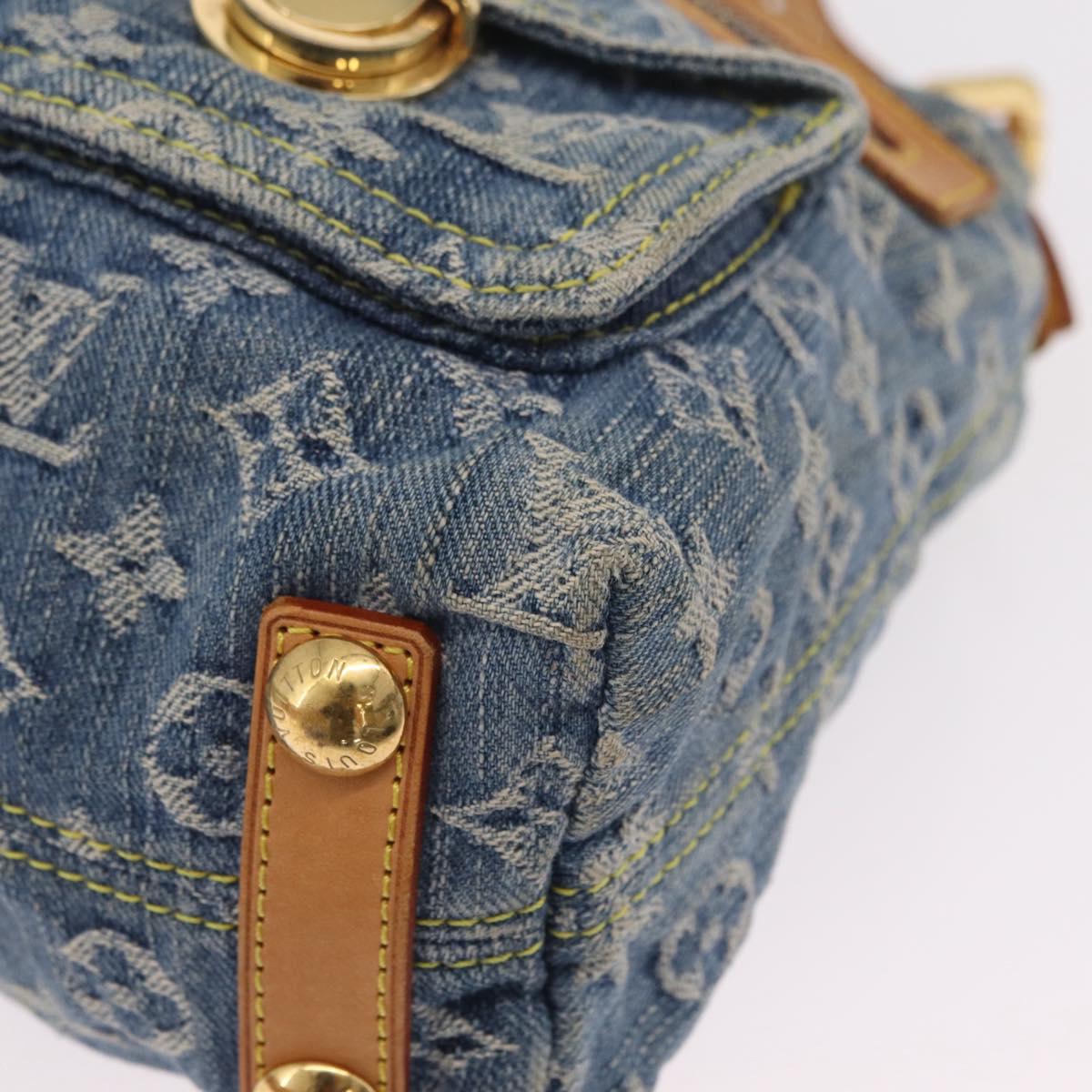 LOUIS VUITTON Monogram Denim Buggy PM Shoulder Bag Blue M95049 LV Auth 207666A