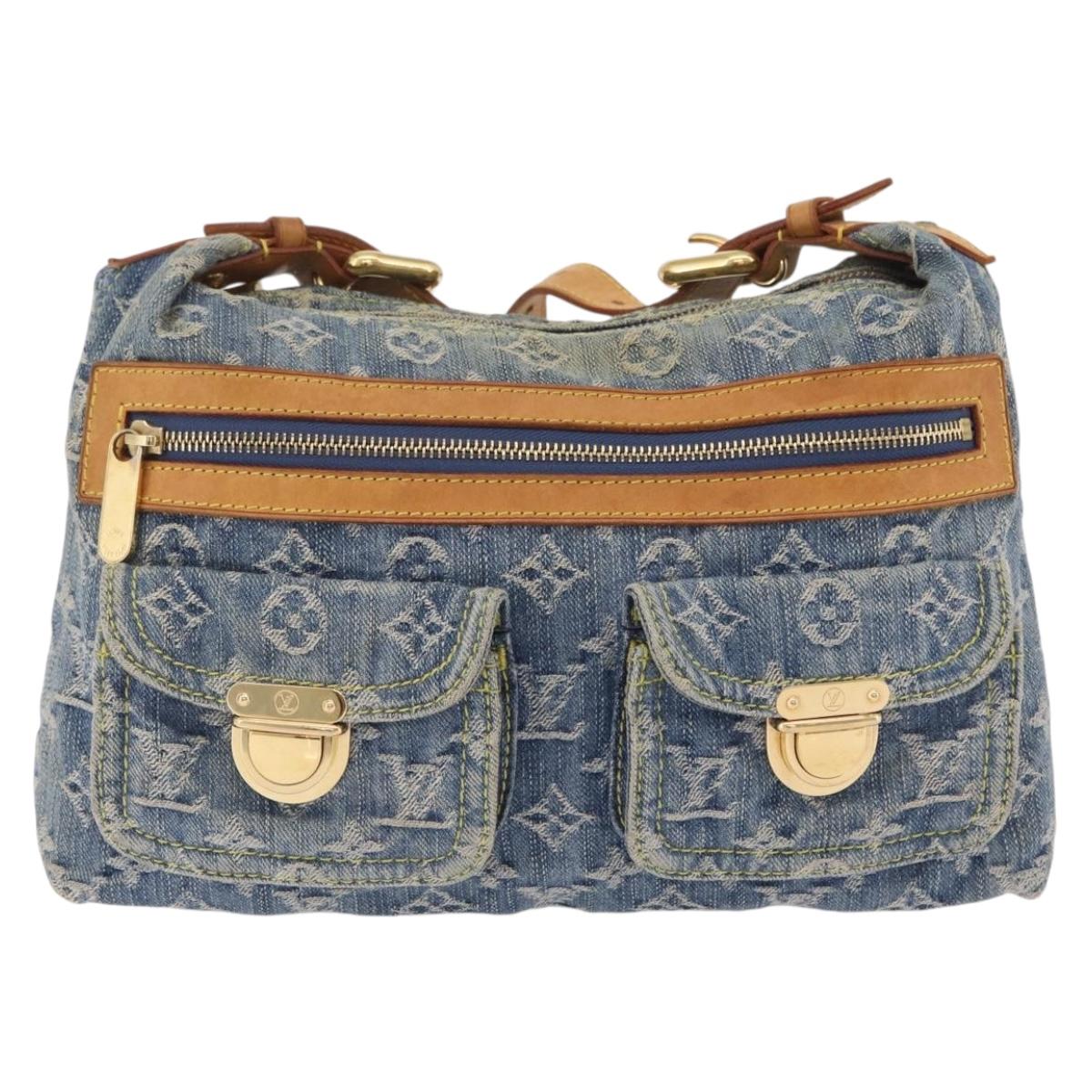 LOUIS VUITTON Monogram Denim Buggy PM Shoulder Bag Blue M95049 LV Auth 207666A
