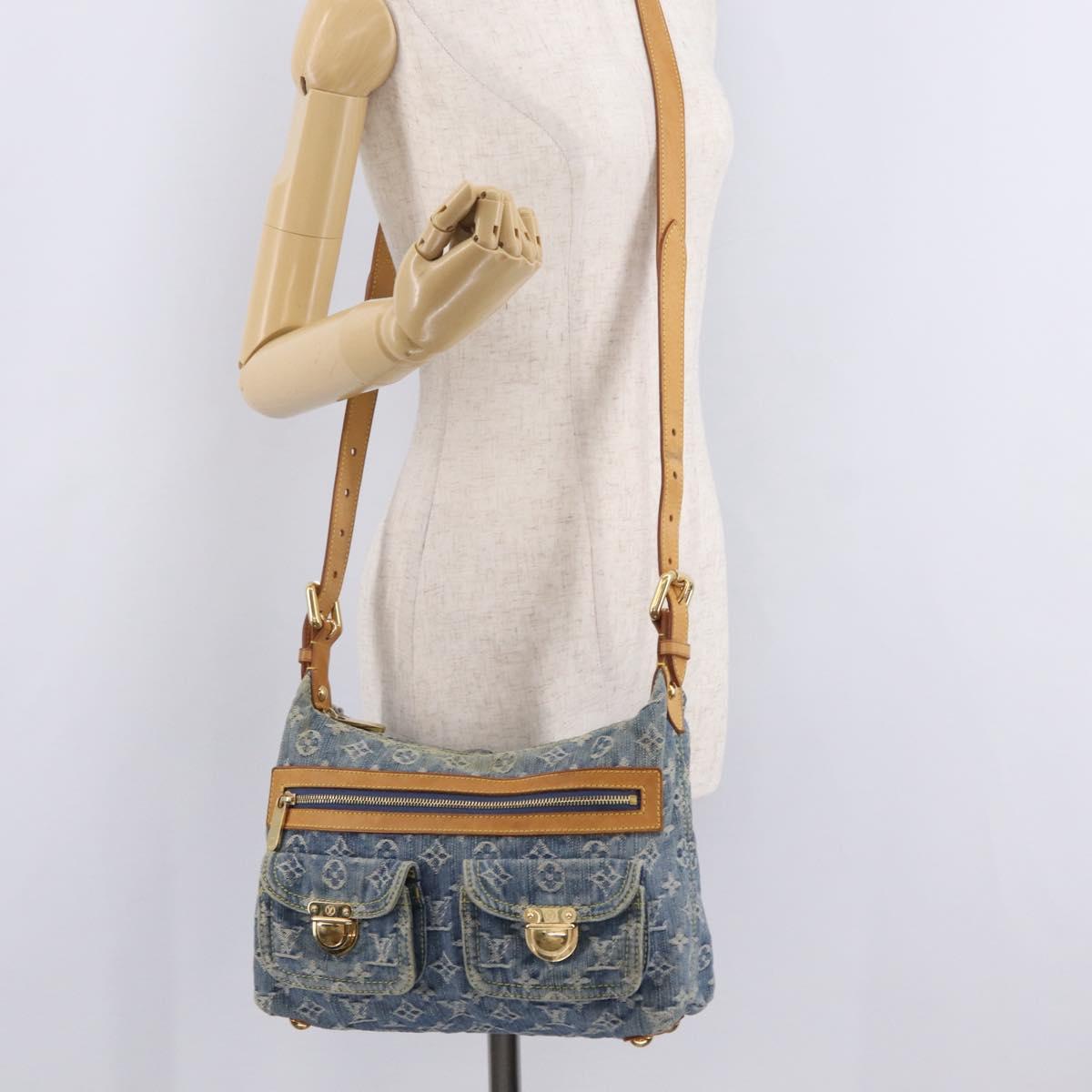 LOUIS VUITTON Monogram Denim Buggy PM Shoulder Bag Blue M95049 LV Auth 207666A