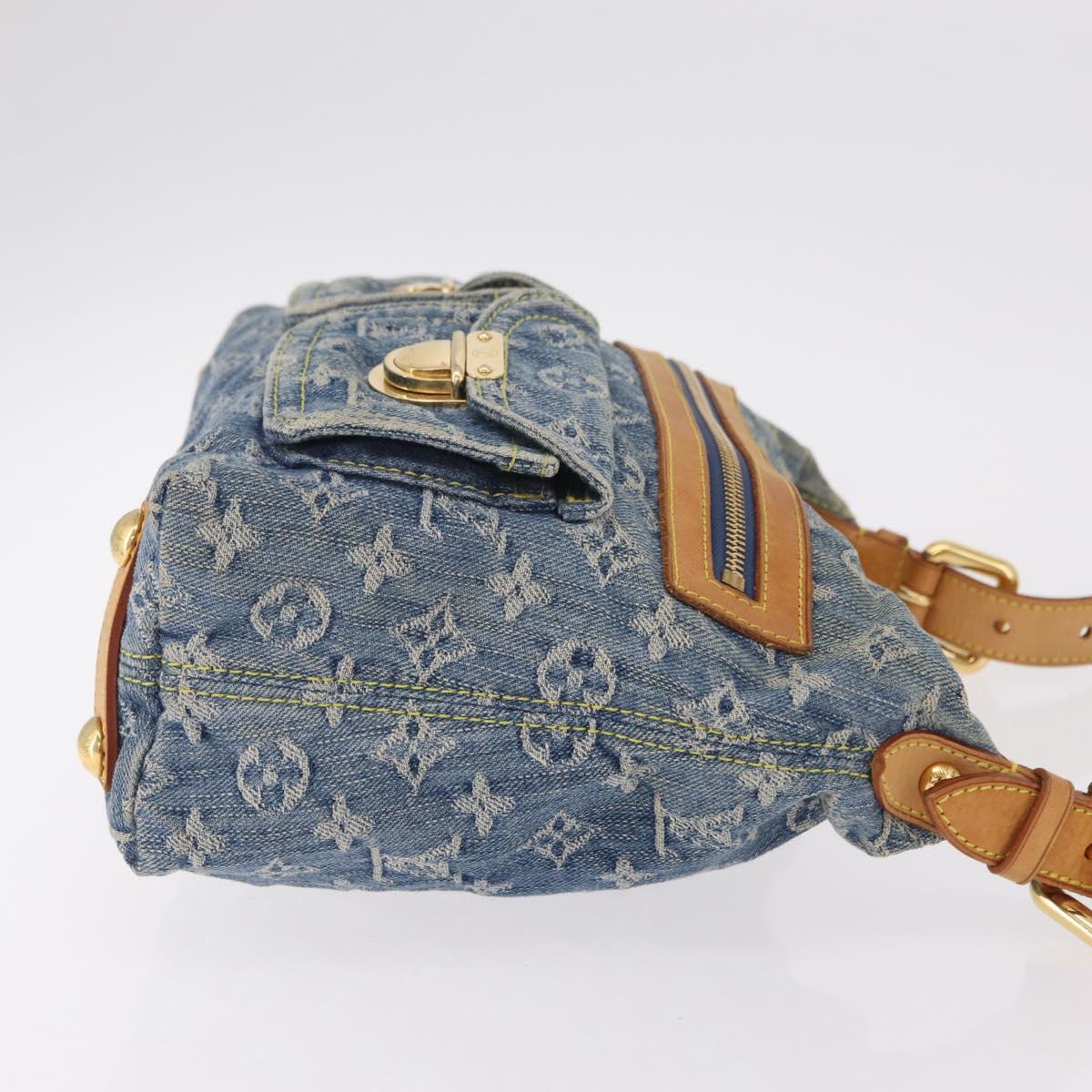 LOUIS VUITTON Monogram Denim Buggy PM Shoulder Bag Blue M95049 LV Auth 207666A