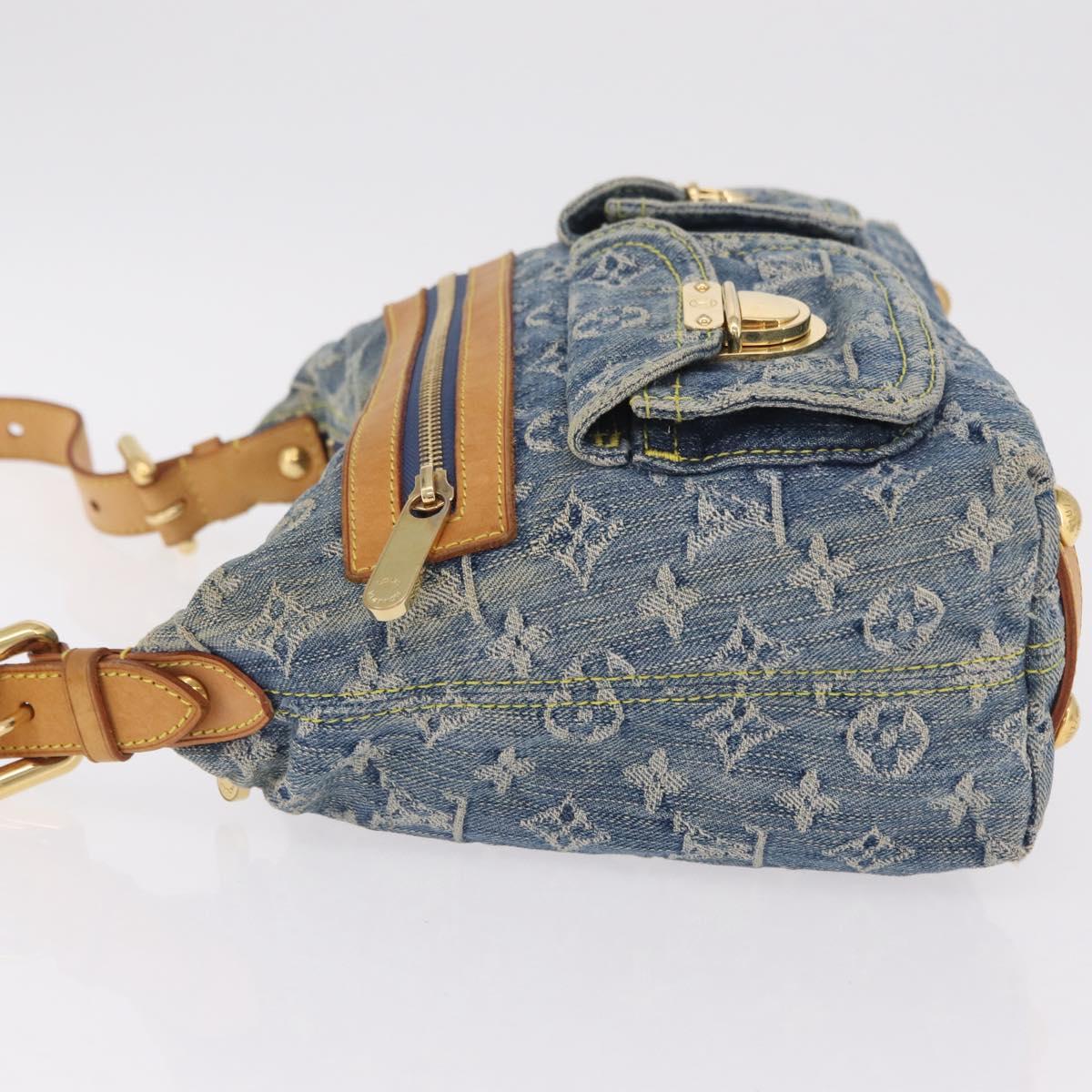 LOUIS VUITTON Monogram Denim Buggy PM Shoulder Bag Blue M95049 LV Auth 207666A