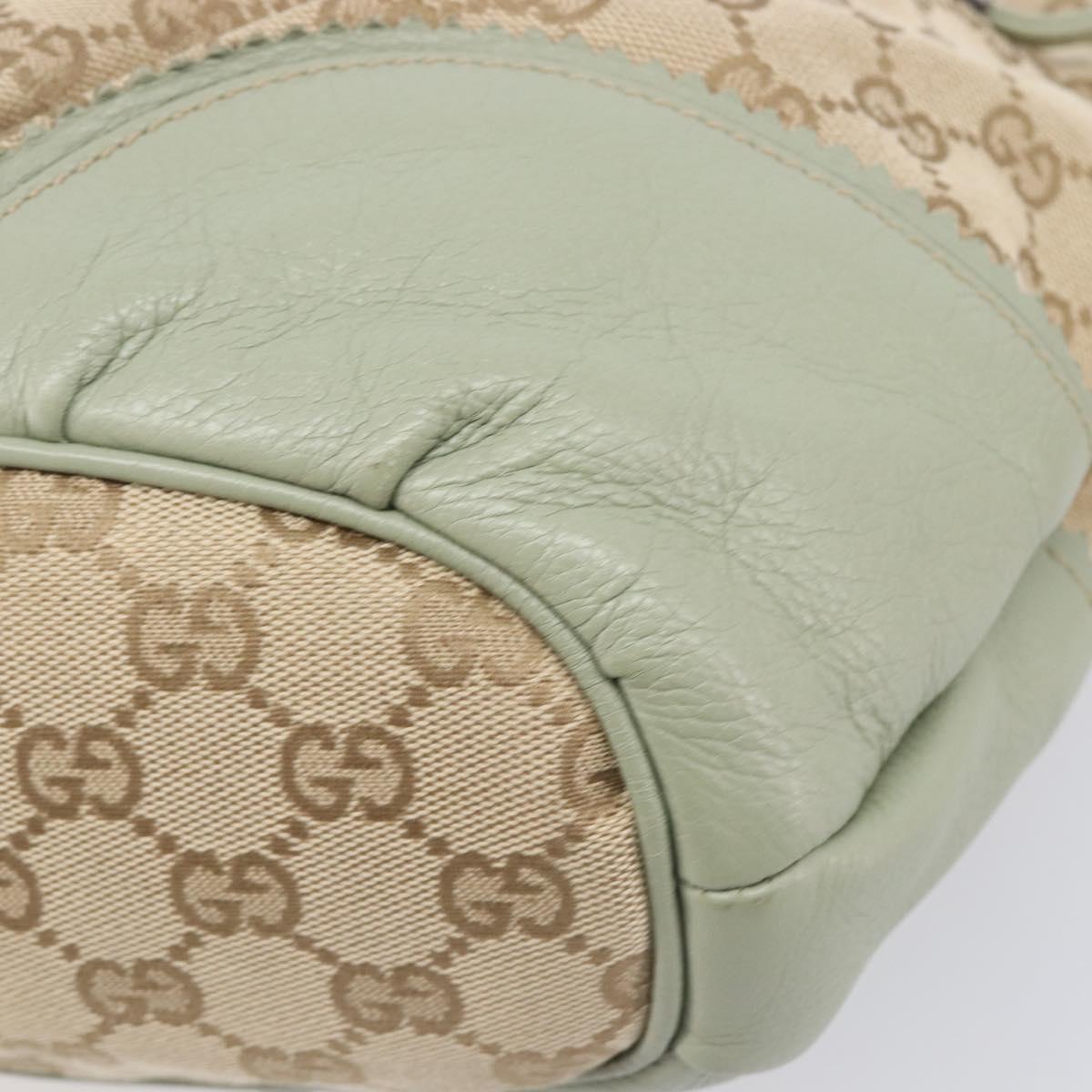 GUCCI GG Canvas Crest Tote Bag Beige Gold Tone 211955 Auth 207668V