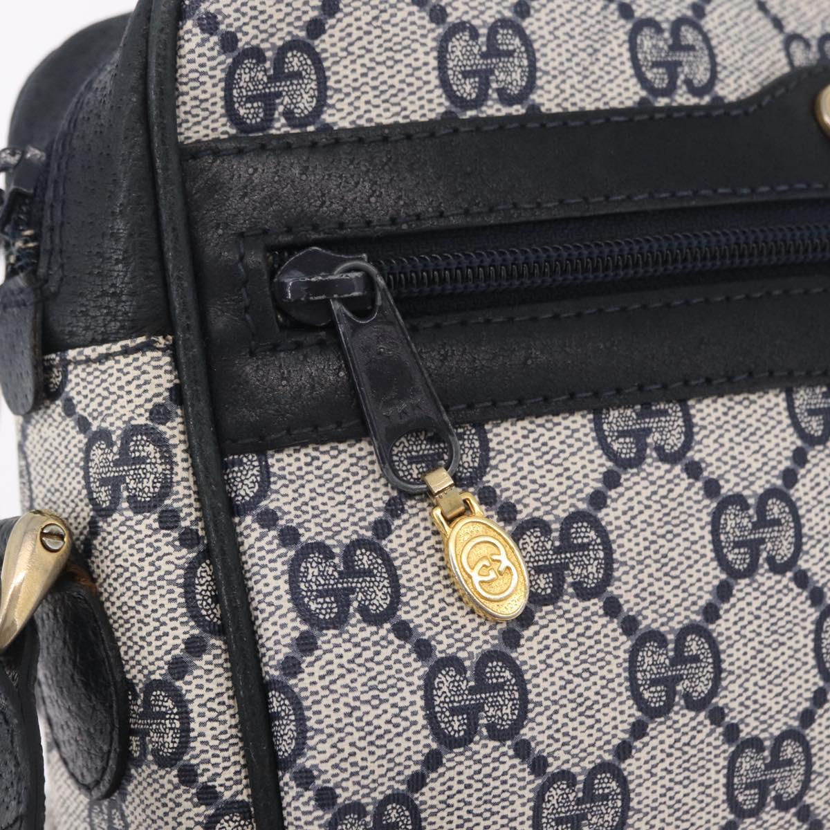 GUCCI GG Supreme Sherry Line Shoulder Bag PVC Navy Gold Tone 010 378 Auth 207669
