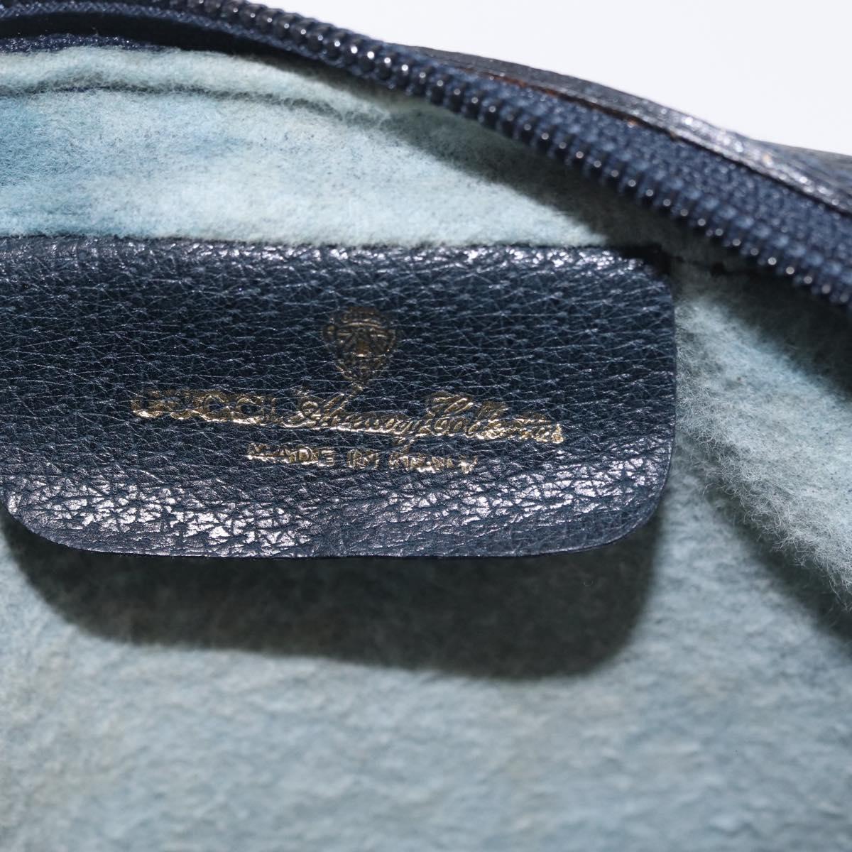 GUCCI GG Supreme Sherry Line Shoulder Bag PVC Navy Gold Tone 010 378 Auth 207669