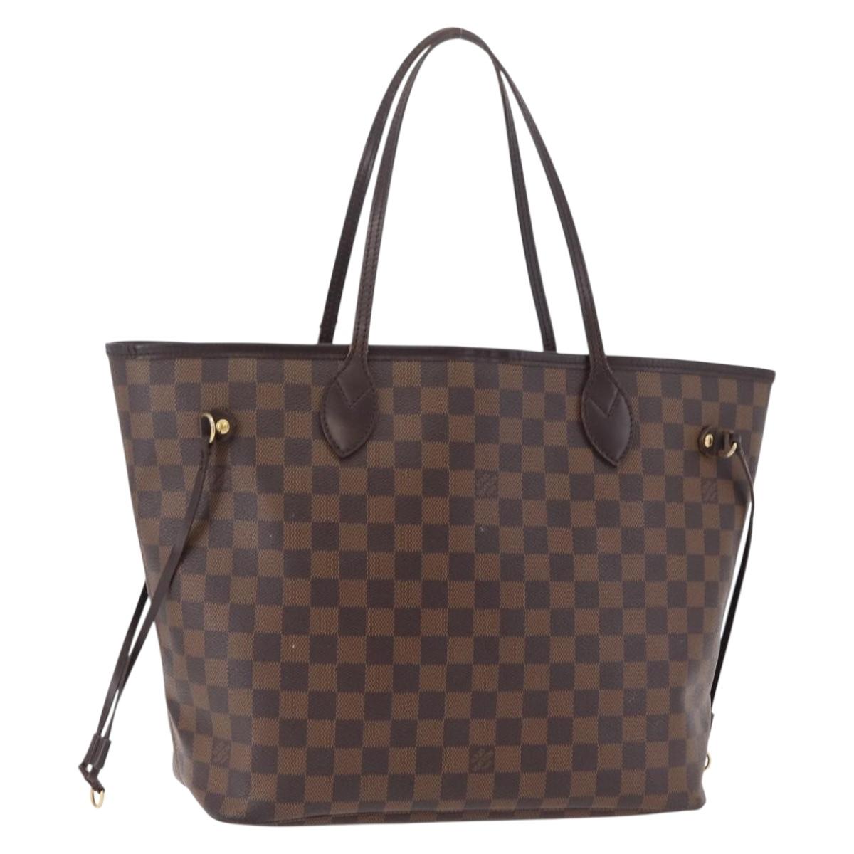 LOUIS VUITTON Damier Ebene Neverfull MM Tote Bag N51105 LV Auth 207670