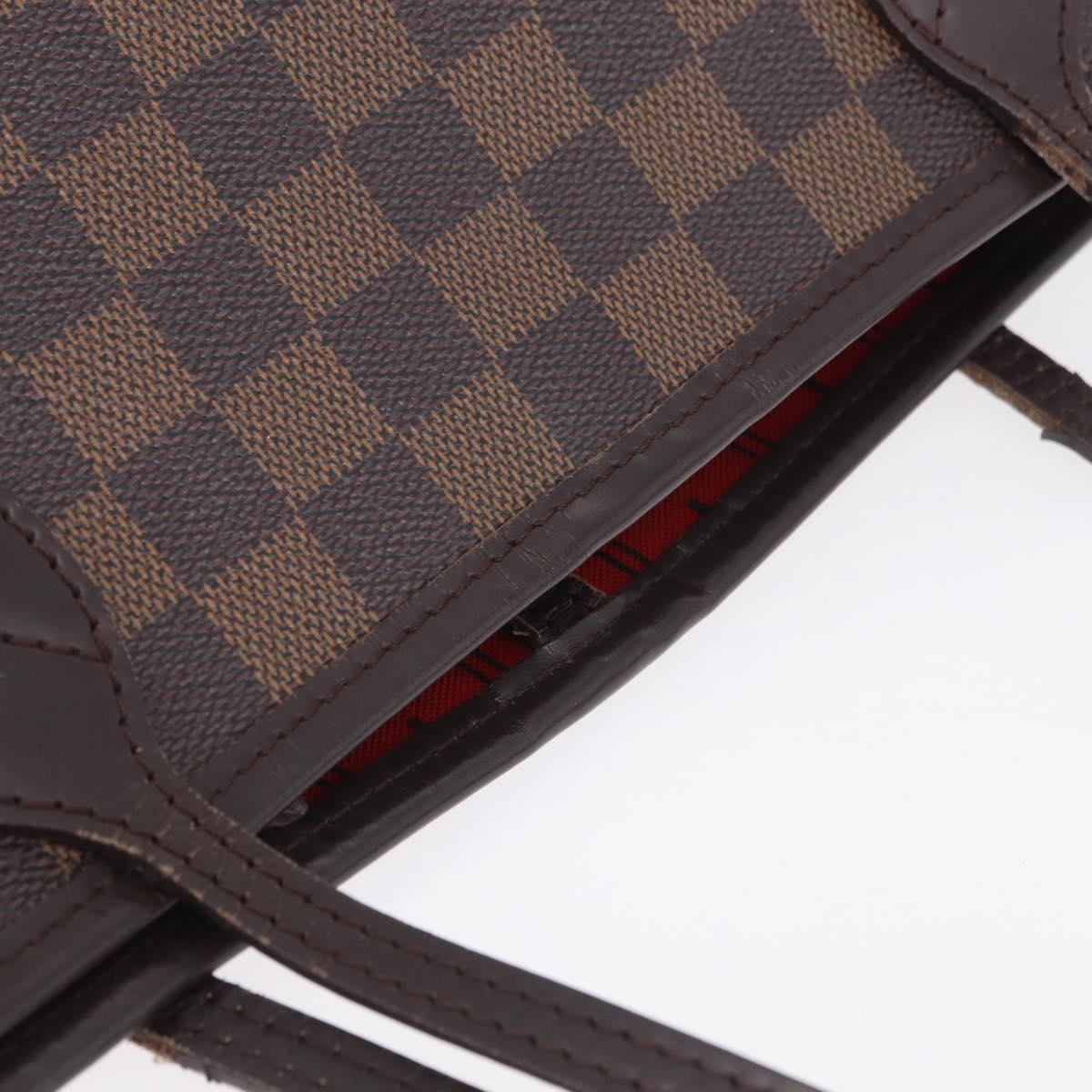 LOUIS VUITTON Damier Ebene Neverfull MM Tote Bag N51105 LV Auth 207670