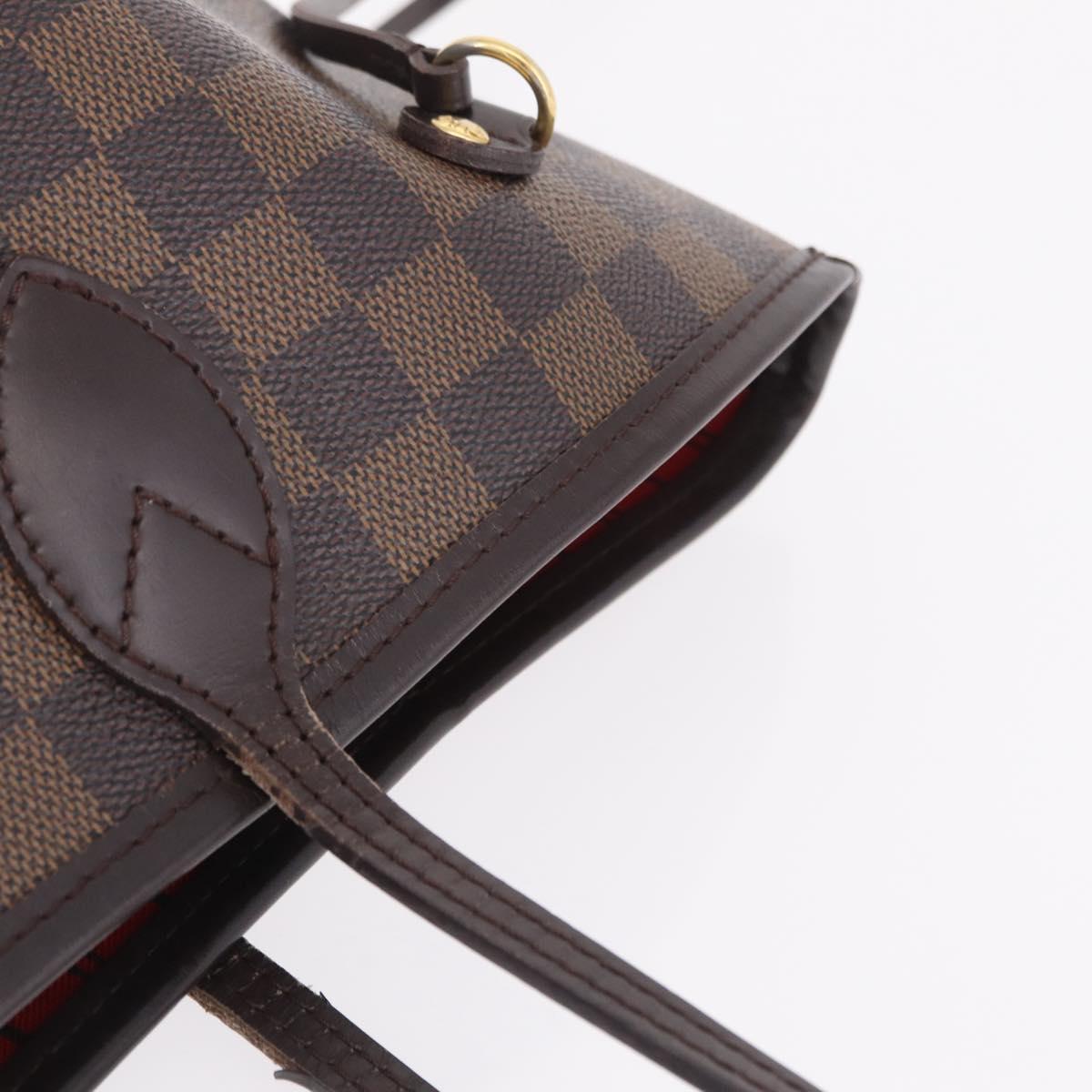 LOUIS VUITTON Damier Ebene Neverfull MM Tote Bag N51105 LV Auth 207670