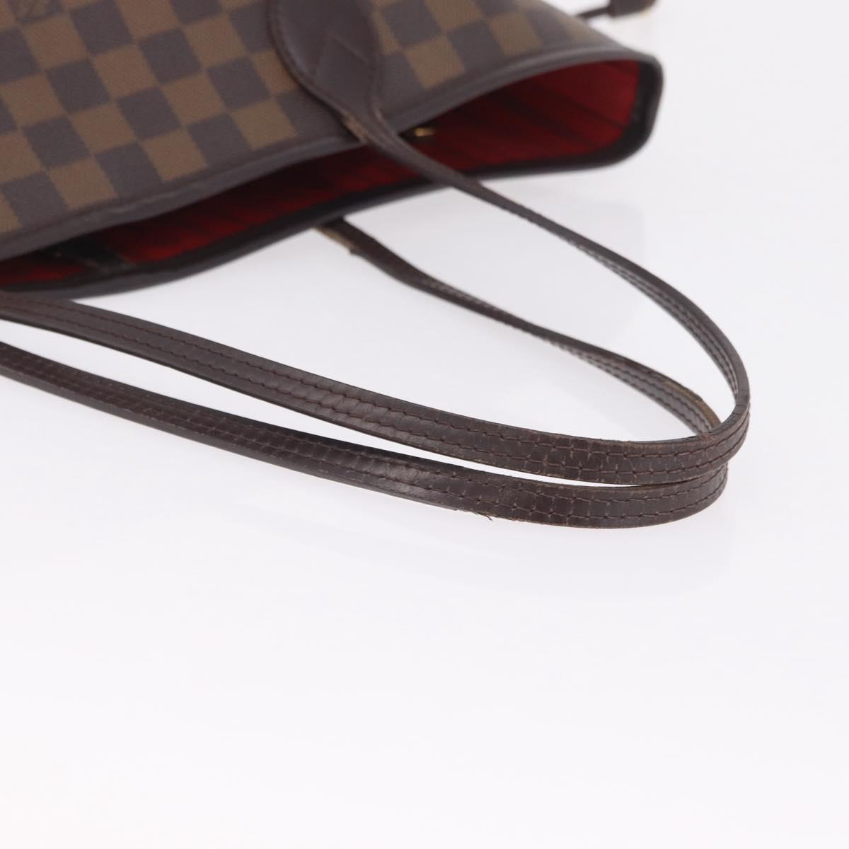 LOUIS VUITTON Damier Ebene Neverfull MM Tote Bag N51105 LV Auth 207670