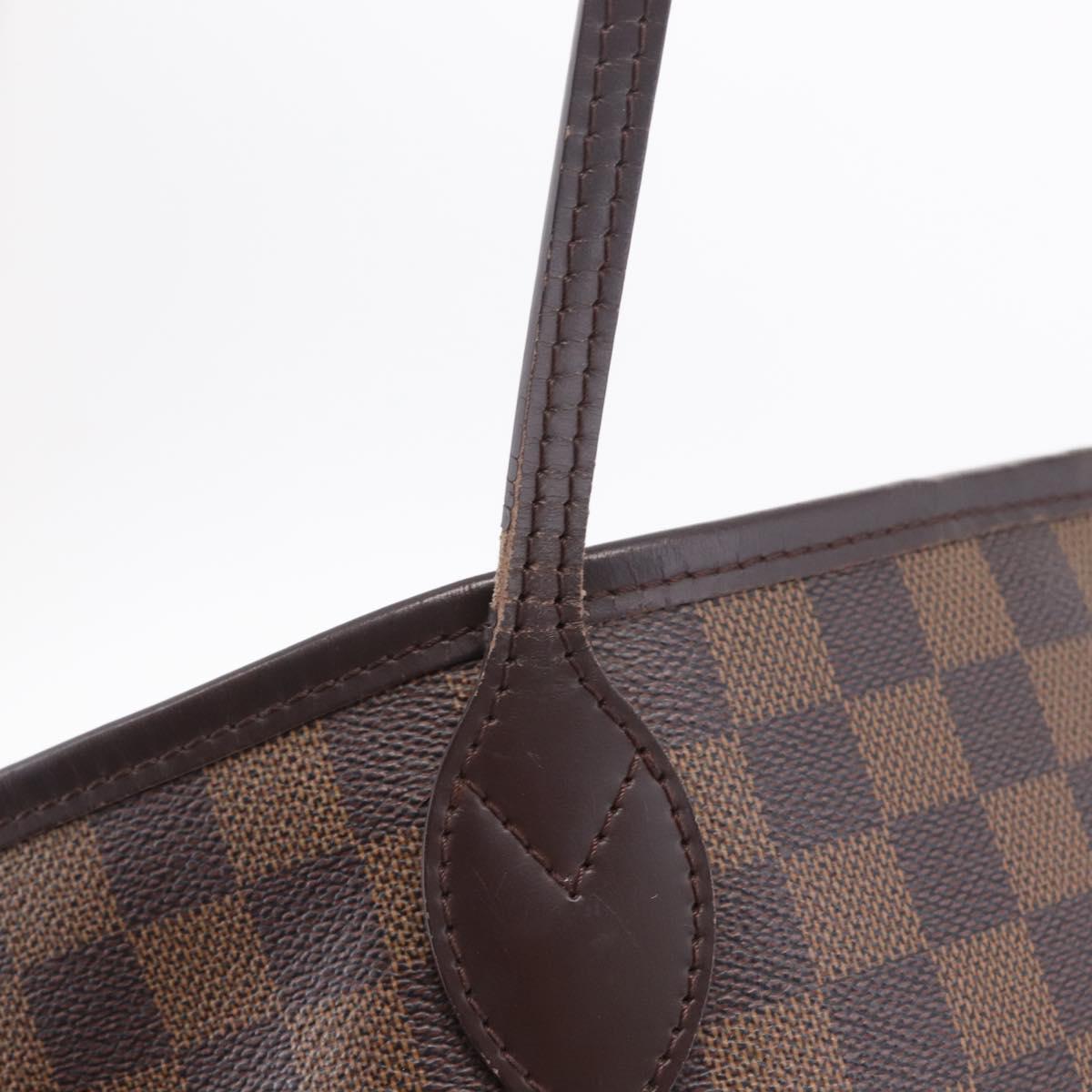LOUIS VUITTON Damier Ebene Neverfull MM Tote Bag N51105 LV Auth 207670