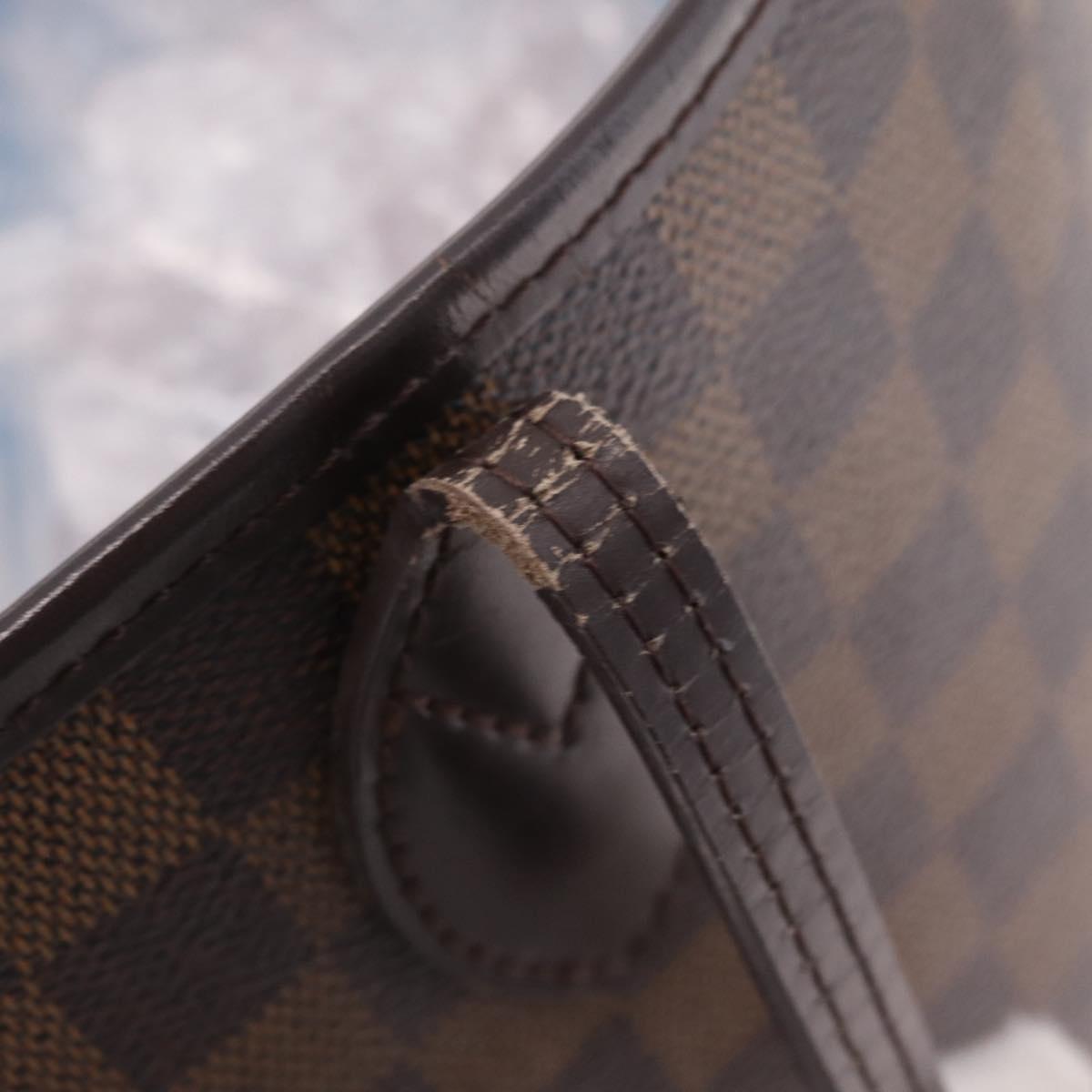 LOUIS VUITTON Damier Ebene Neverfull MM Tote Bag N51105 LV Auth 207670