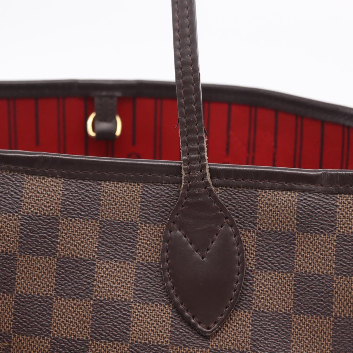 LOUIS VUITTON Damier Ebene Neverfull MM Tote Bag N51105 LV Auth 207670