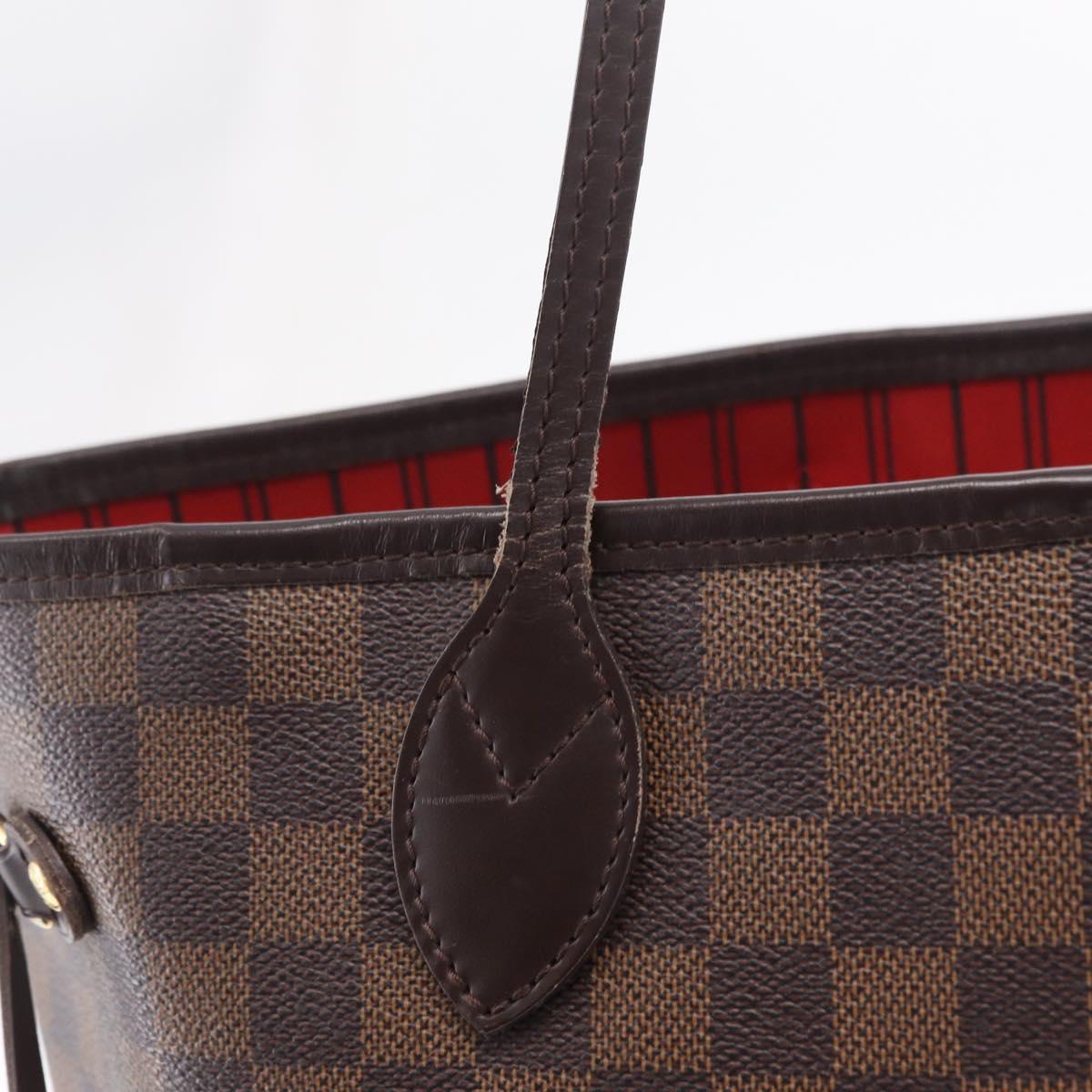 LOUIS VUITTON Damier Ebene Neverfull MM Tote Bag N51105 LV Auth 207670