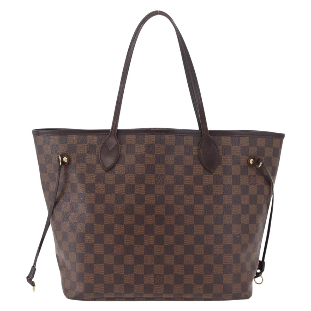 LOUIS VUITTON Damier Ebene Neverfull MM Tote Bag N51105 LV Auth 207670