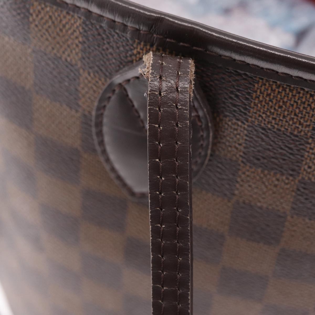 LOUIS VUITTON Damier Ebene Neverfull MM Tote Bag N51105 LV Auth 207670