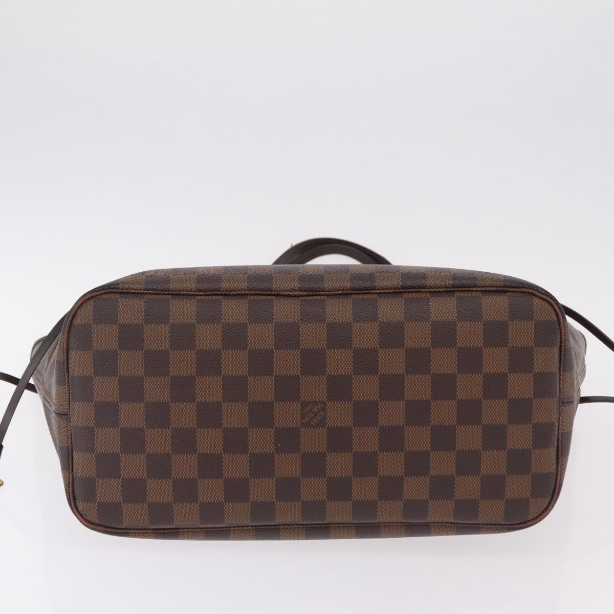 LOUIS VUITTON Damier Ebene Neverfull MM Tote Bag N51105 LV Auth 207670