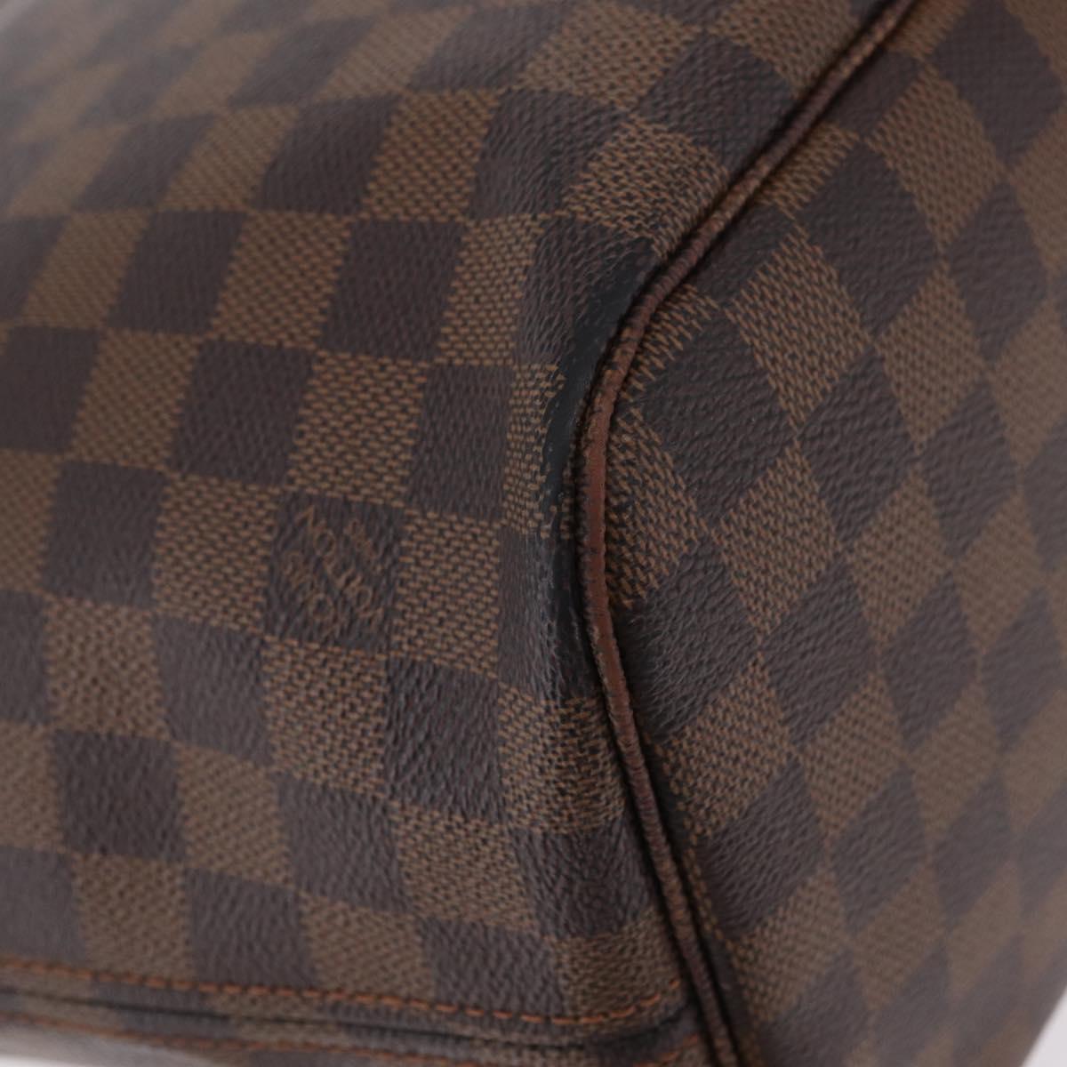 LOUIS VUITTON Damier Ebene Neverfull MM Tote Bag N51105 LV Auth 207670