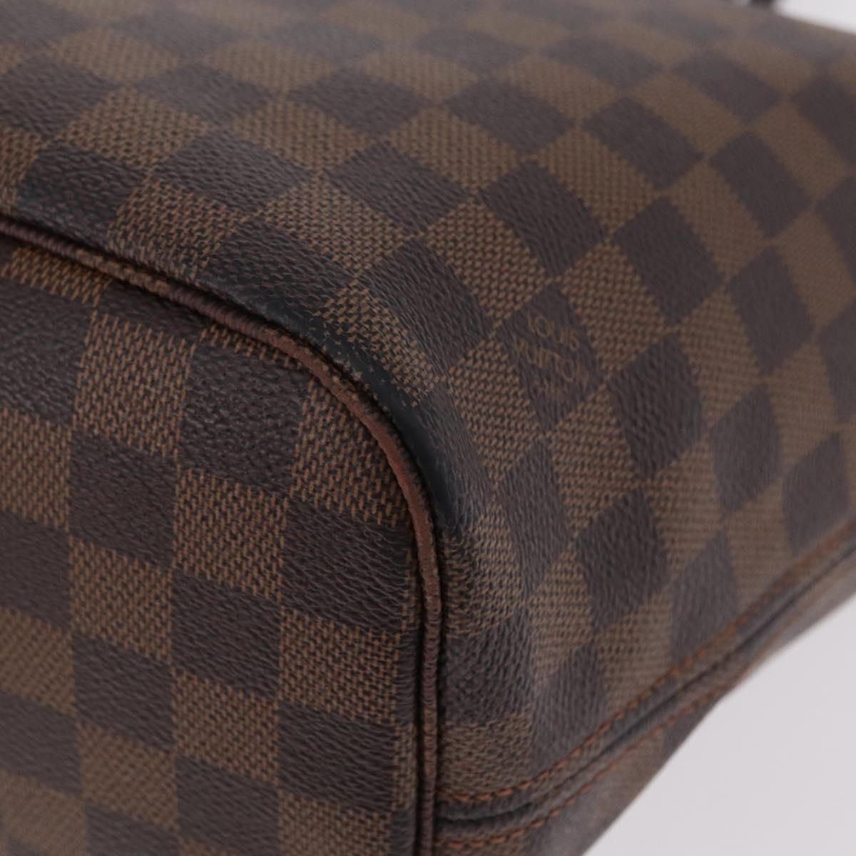 LOUIS VUITTON Damier Ebene Neverfull MM Tote Bag N51105 LV Auth 207670