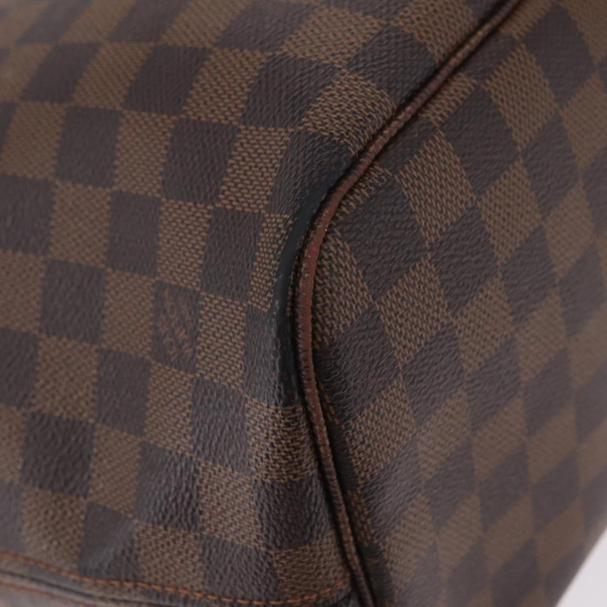 LOUIS VUITTON Damier Ebene Neverfull MM Tote Bag N51105 LV Auth 207670