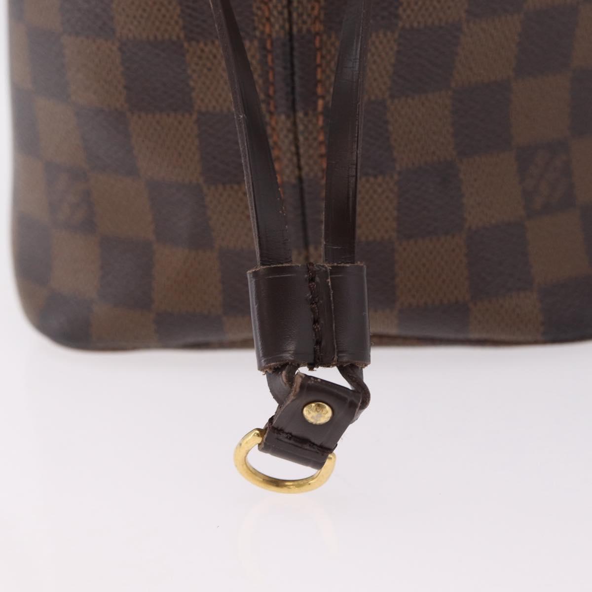 LOUIS VUITTON Damier Ebene Neverfull MM Tote Bag N51105 LV Auth 207670