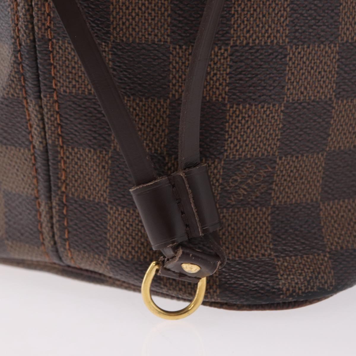 LOUIS VUITTON Damier Ebene Neverfull MM Tote Bag N51105 LV Auth 207670