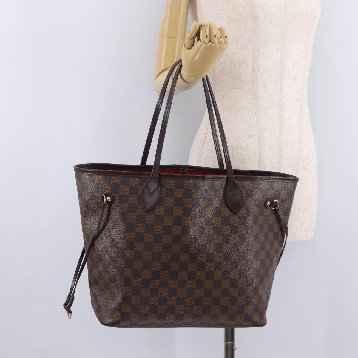 LOUIS VUITTON Damier Ebene Neverfull MM Tote Bag N51105 LV Auth 207670