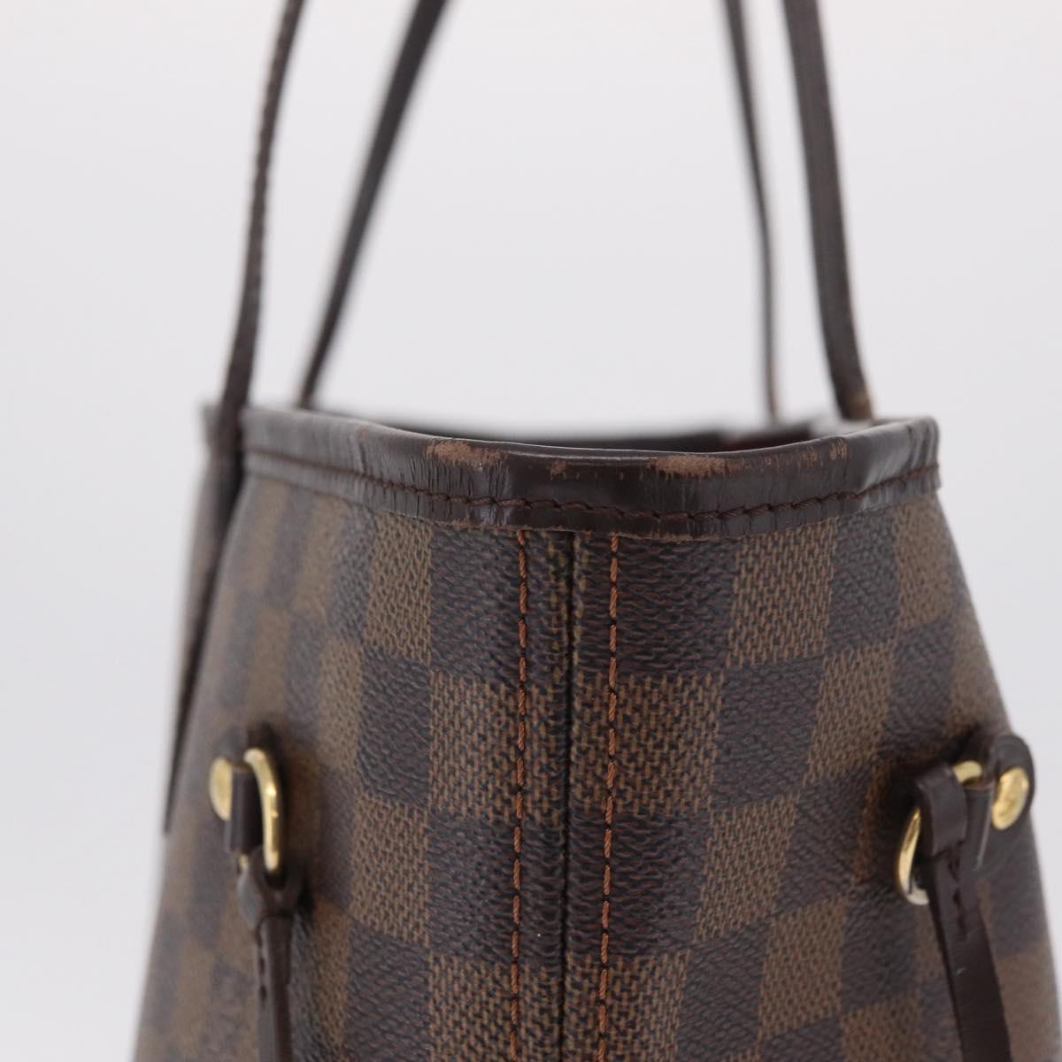 LOUIS VUITTON Damier Ebene Neverfull MM Tote Bag N51105 LV Auth 207670