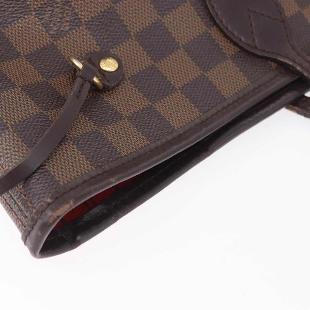 LOUIS VUITTON Damier Ebene Neverfull MM Tote Bag N51105 LV Auth 207670