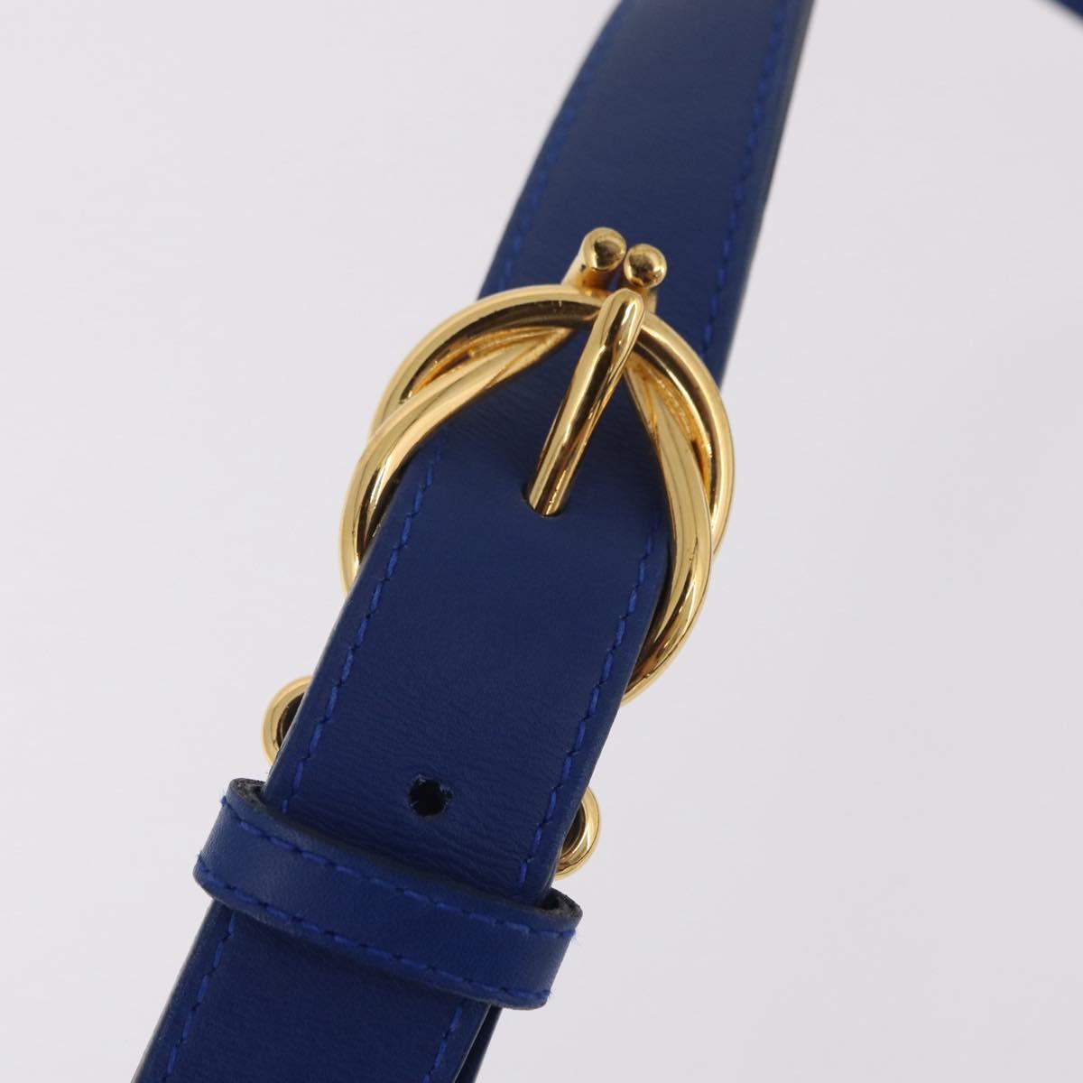 GUCCI Flora Shoulder Bag Canvas Blue Gold Tone 001 22 0757 Auth 207673