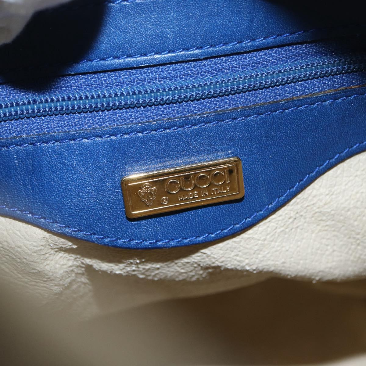 GUCCI Flora Shoulder Bag Canvas Blue Gold Tone 001 22 0757 Auth 207673