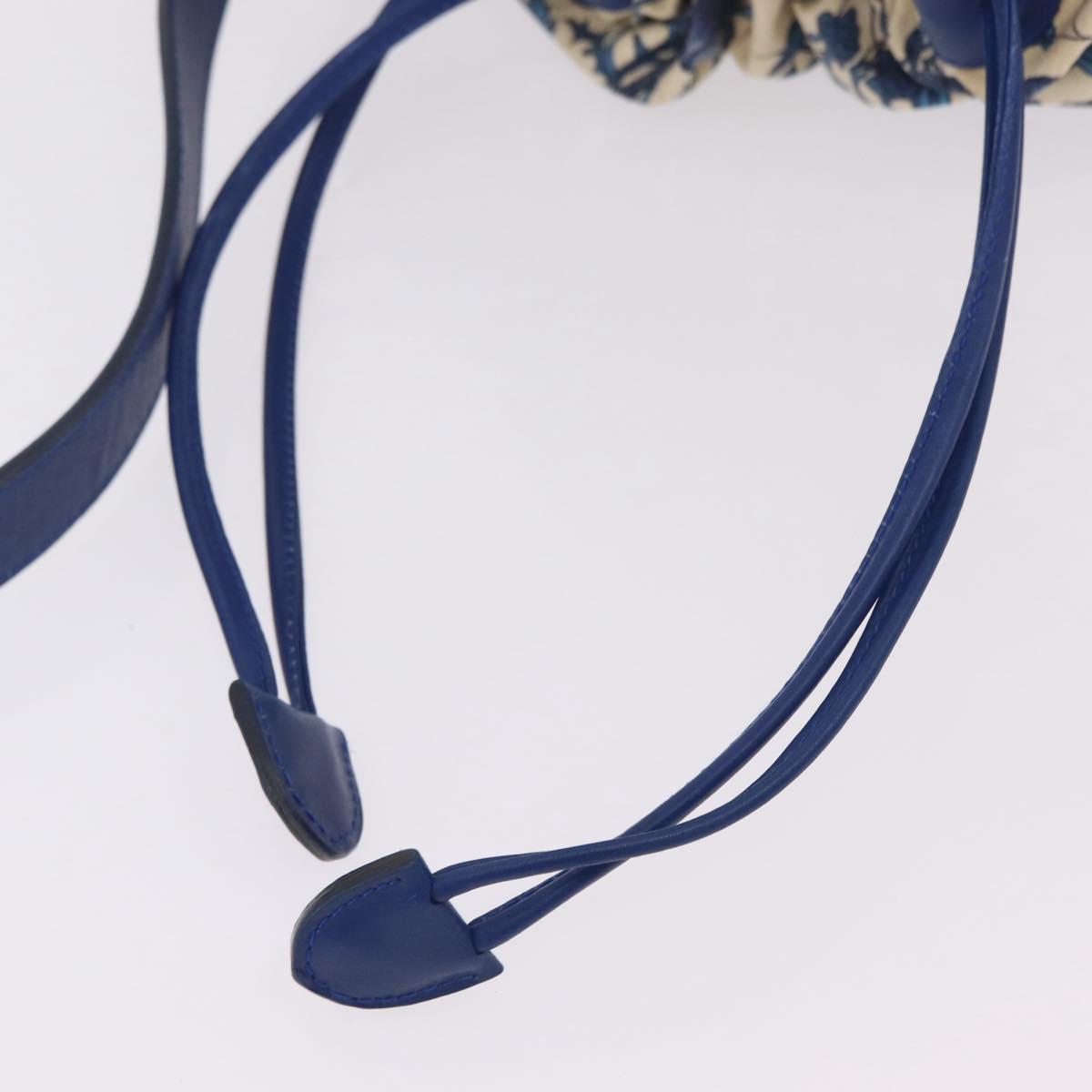GUCCI Flora Shoulder Bag Canvas Blue Gold Tone 001 22 0757 Auth 207673