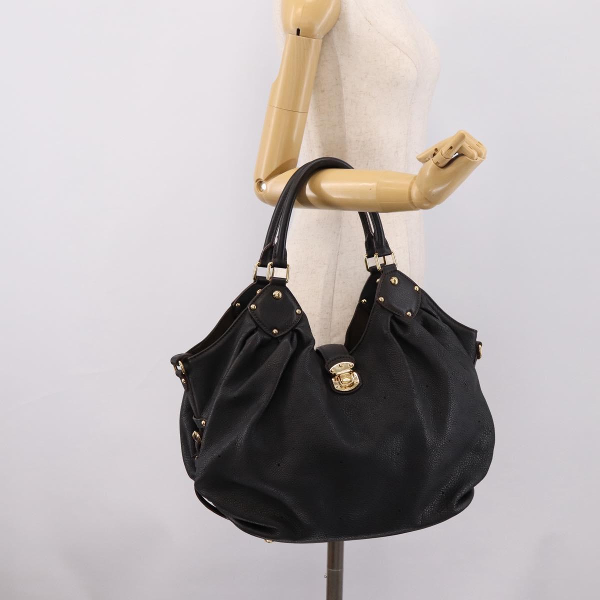 LOUIS VUITTON Mahina L Hand Bag Leather Black M95765 LV Auth 207687V