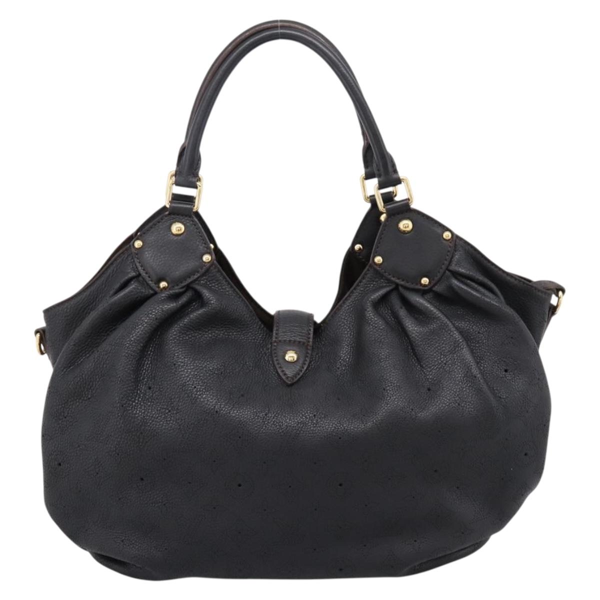 LOUIS VUITTON Mahina L Hand Bag Leather Black M95765 LV Auth 207687V