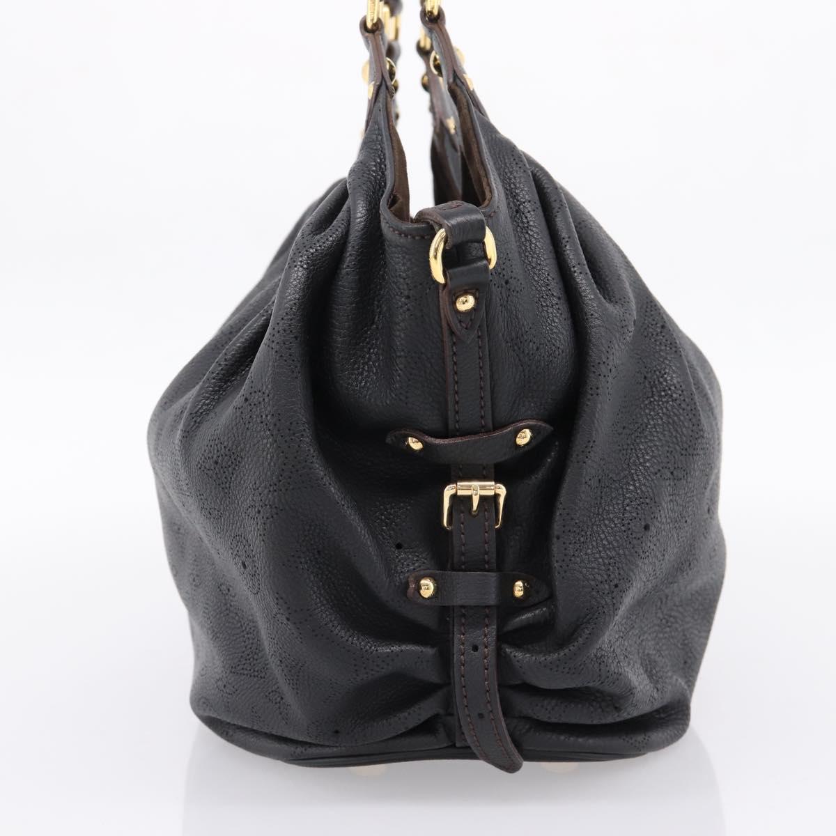 LOUIS VUITTON Mahina L Hand Bag Leather Black M95765 LV Auth 207687V