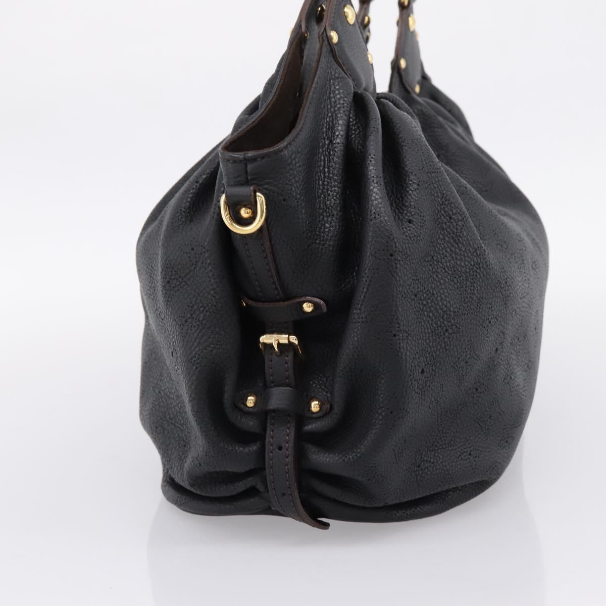 LOUIS VUITTON Mahina L Hand Bag Leather Black M95765 LV Auth 207687V