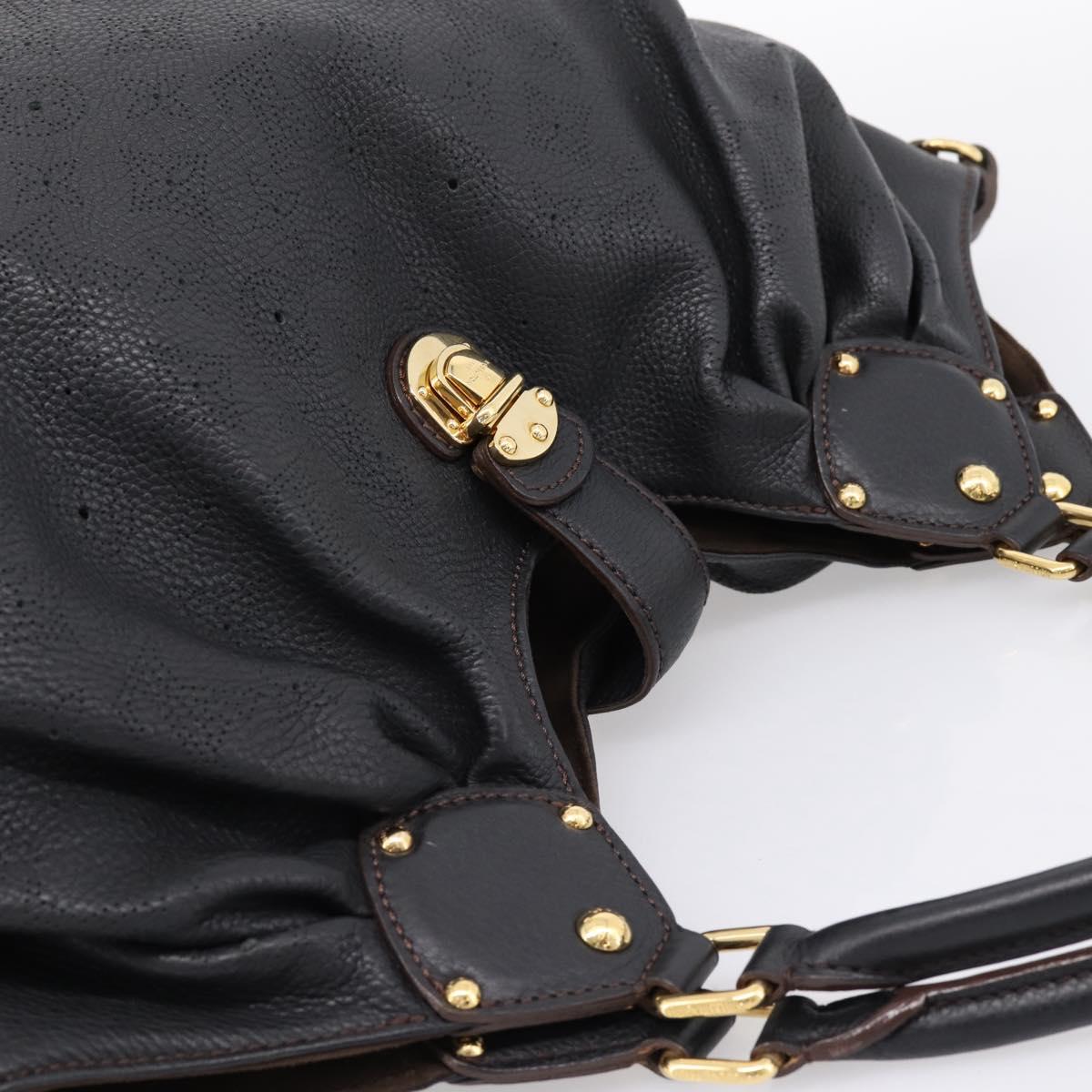 LOUIS VUITTON Mahina L Hand Bag Leather Black M95765 LV Auth 207687V